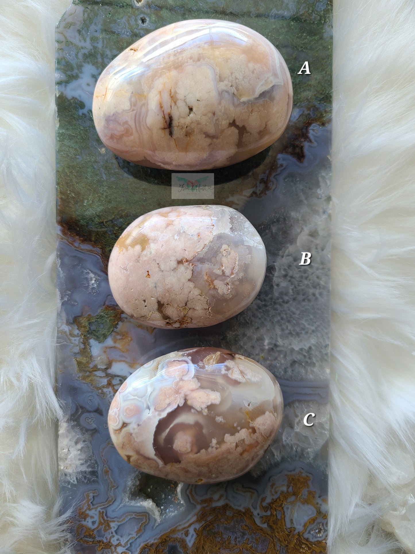 Flower Agate Palm Stone (C)