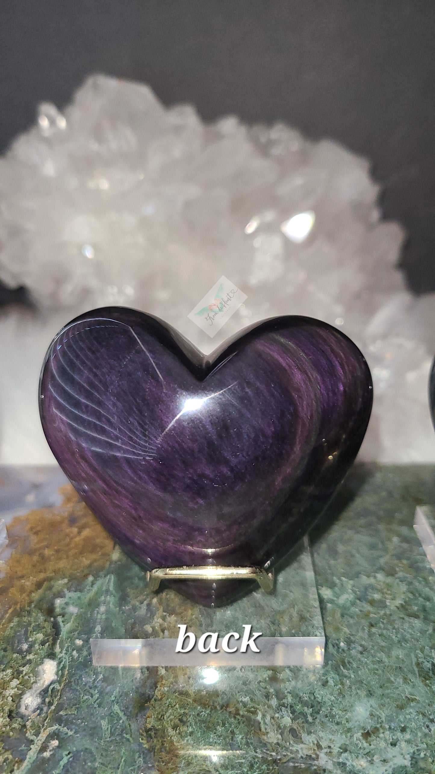 Rainbow Obsidian Heart