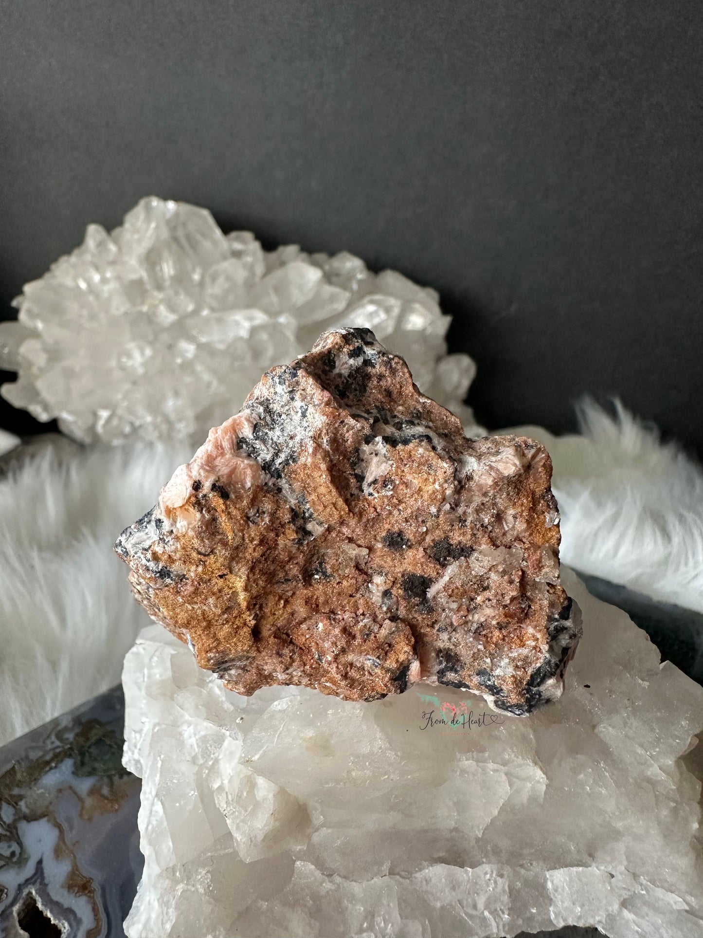 HIGH QUALITY Barite Flowers with Cerussite and Metallic Galena (A)