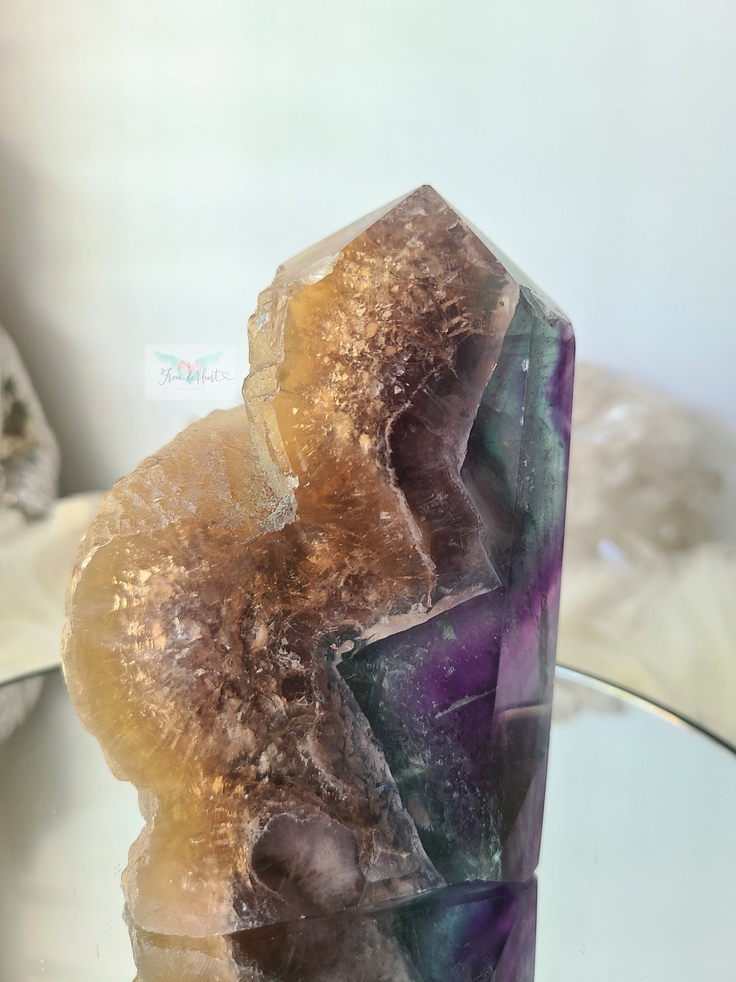 Rainbow Fluorite half polished free form