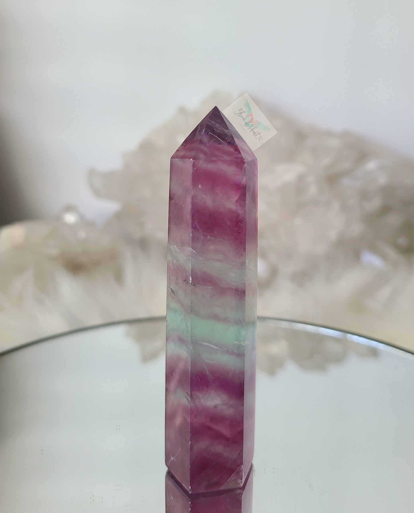 Watermelon Fluorite Tower (A)