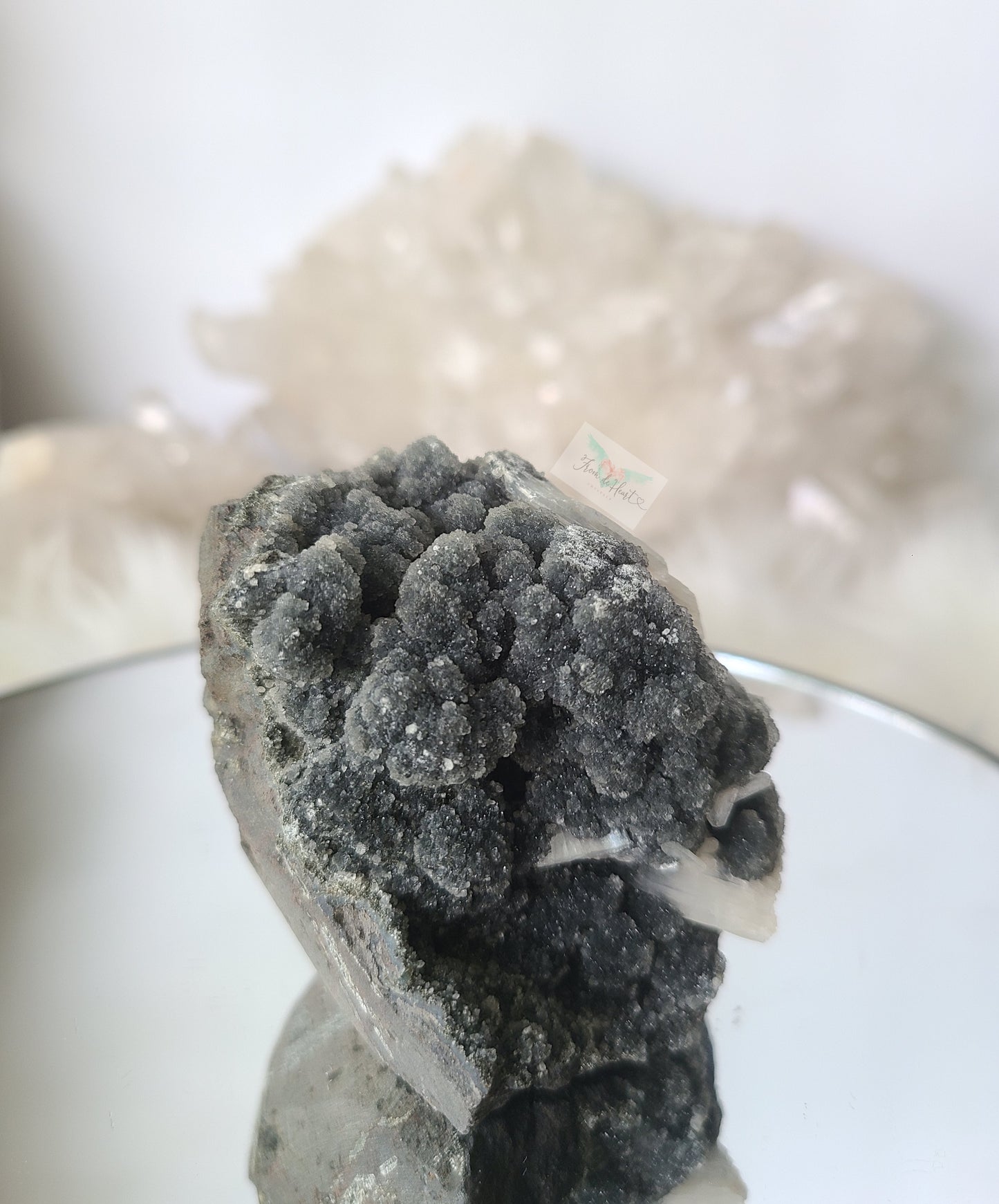 Black Chalcedony w/ Stilbite Cluster