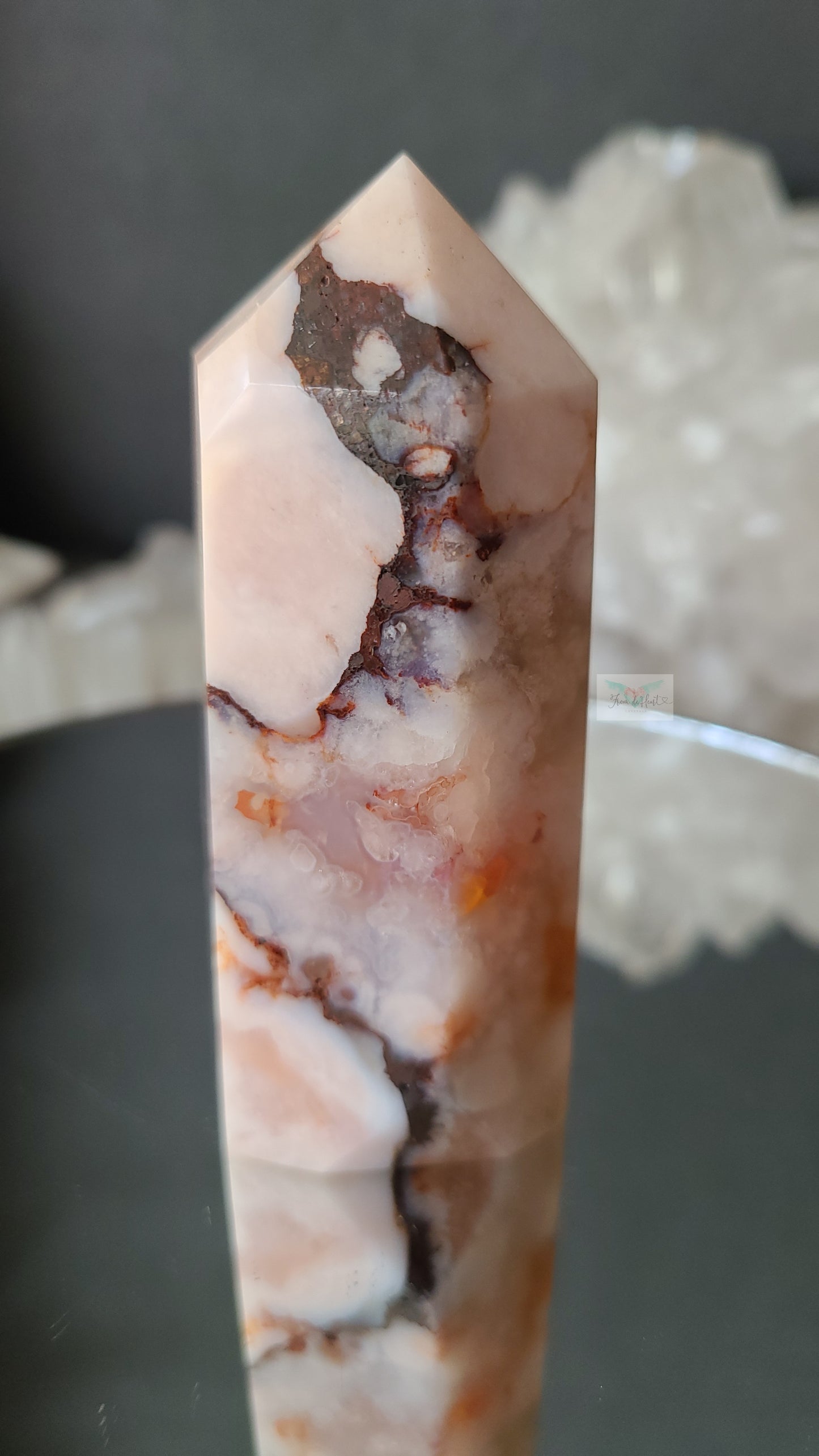 Carnelian Flower Agate Tower