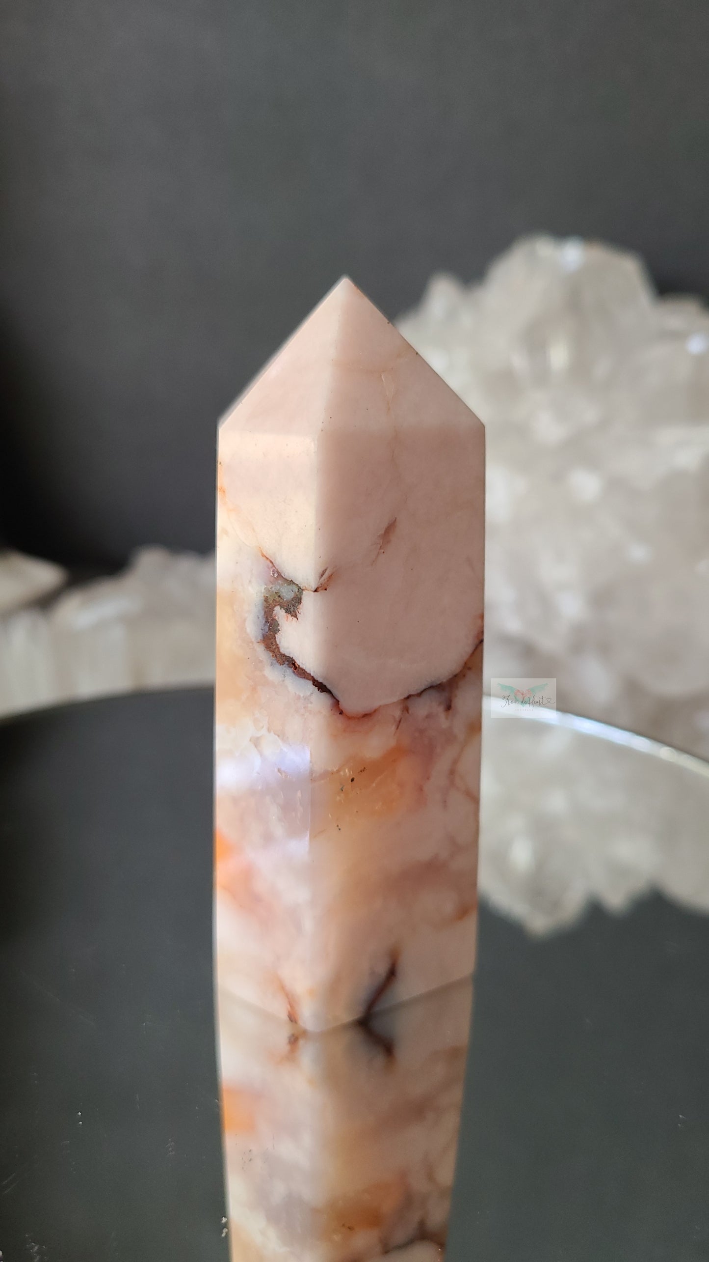 Carnelian Flower Agate Tower