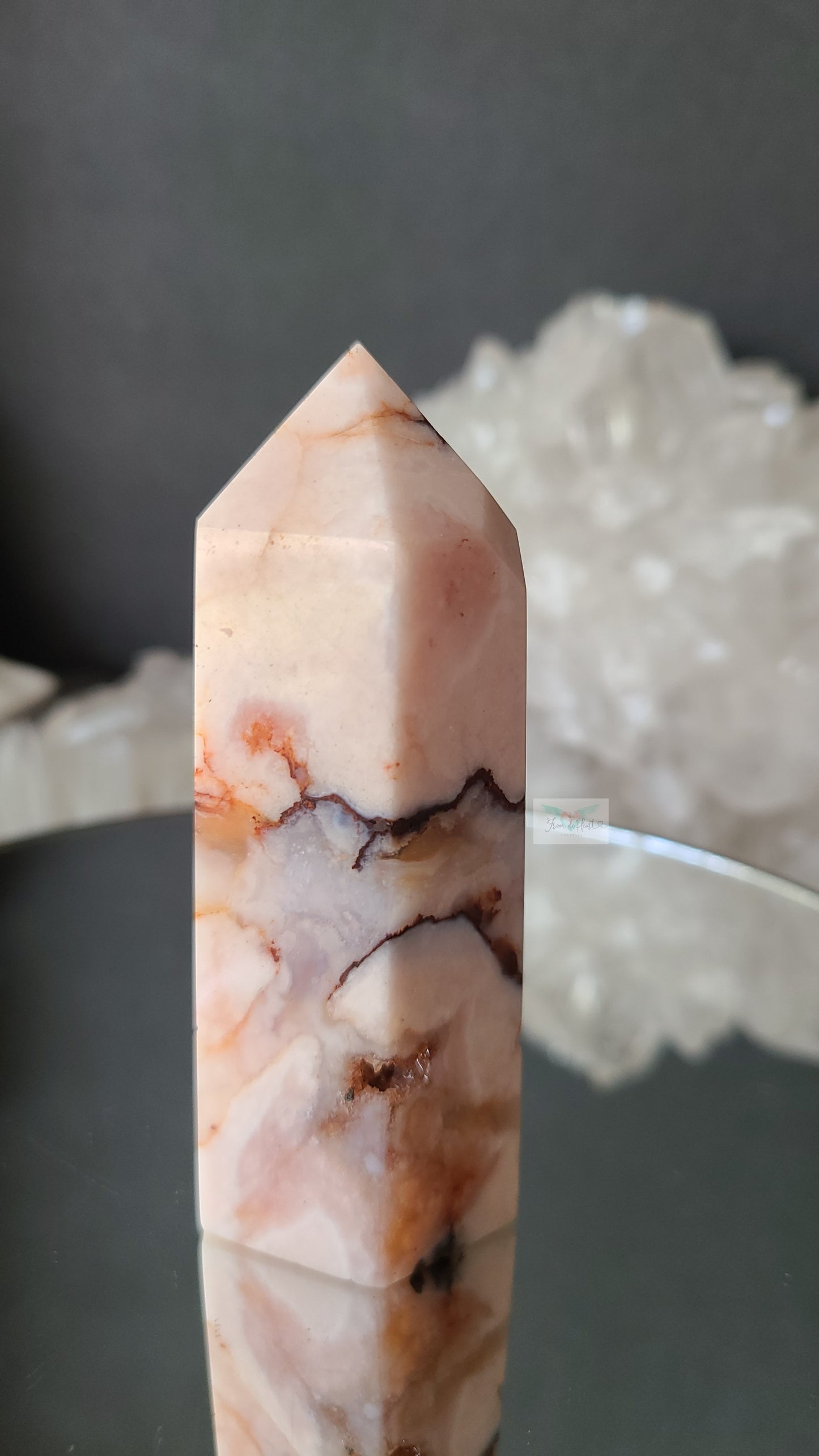 Carnelian Flower Agate Tower