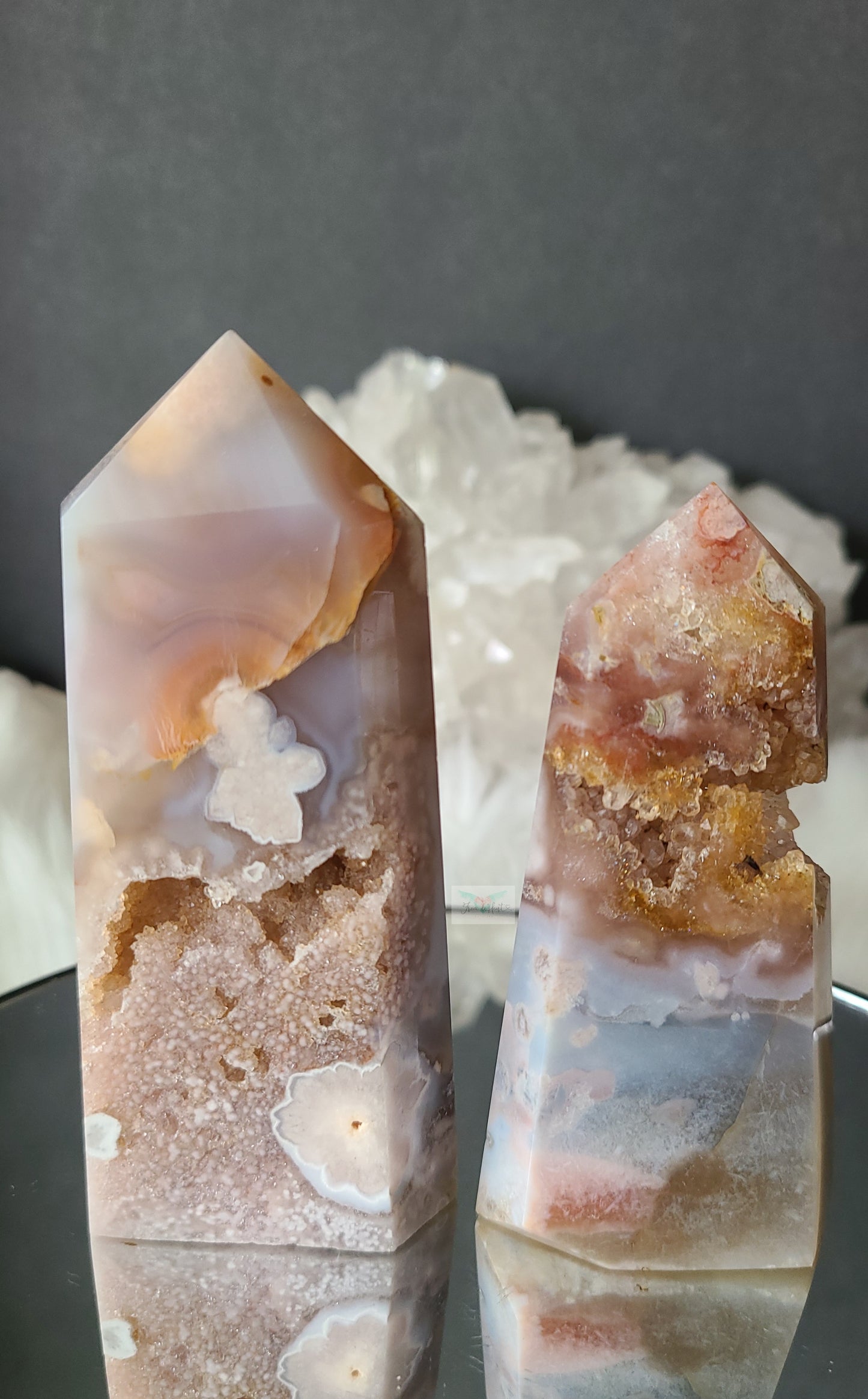 Old Stock Druzy Pink Amethyst Flower Agate Tower (Rare Find)