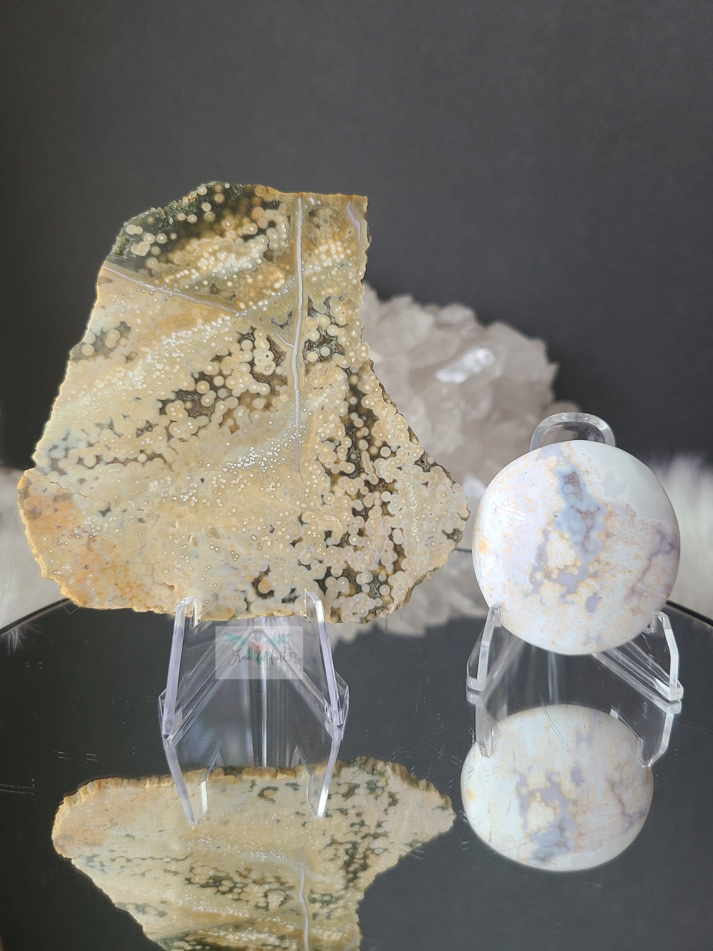 Ocean Jasper Slice and Palm stone