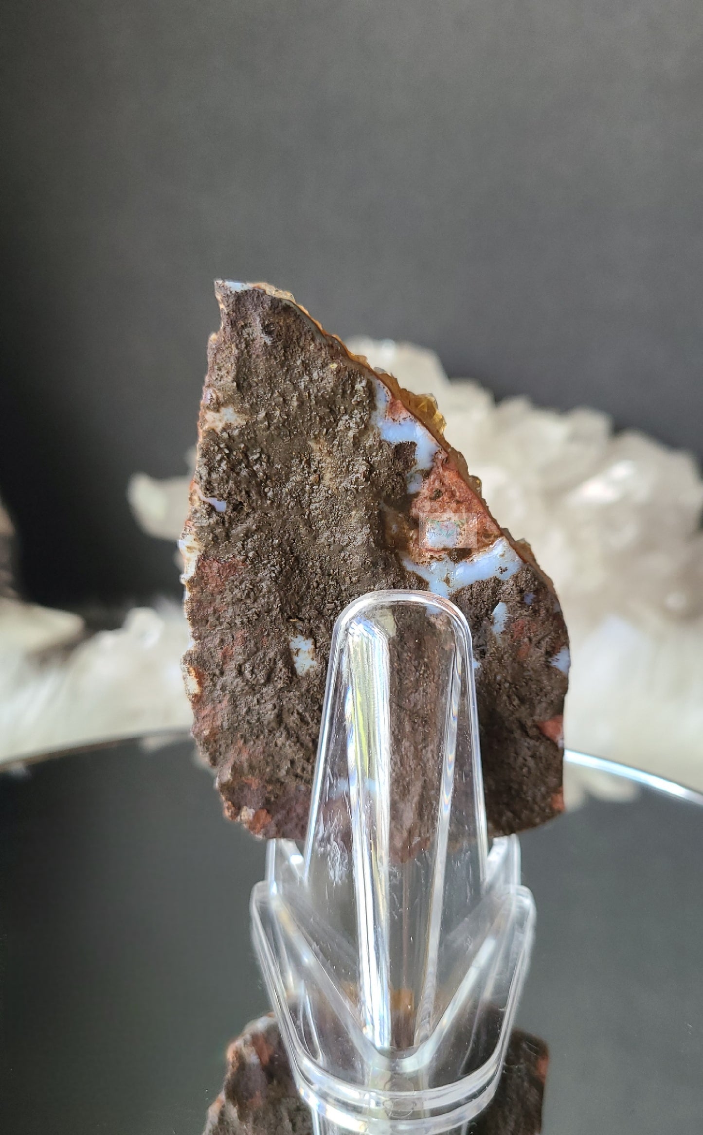 Blue Chalcedony on Amethyst Citrine (RARE)