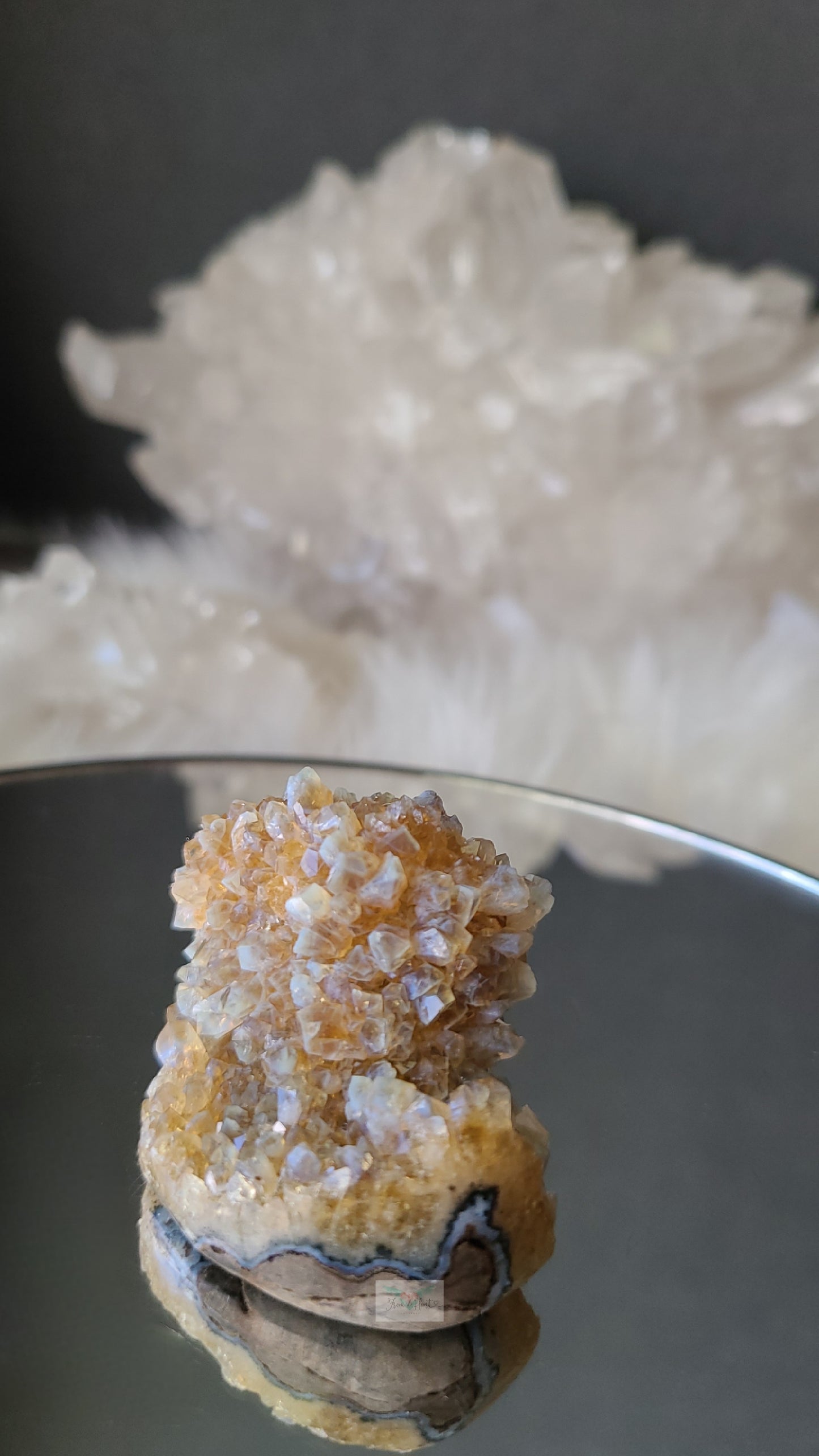 Blue Chalcedony on Amethyst Citrine (RARE)