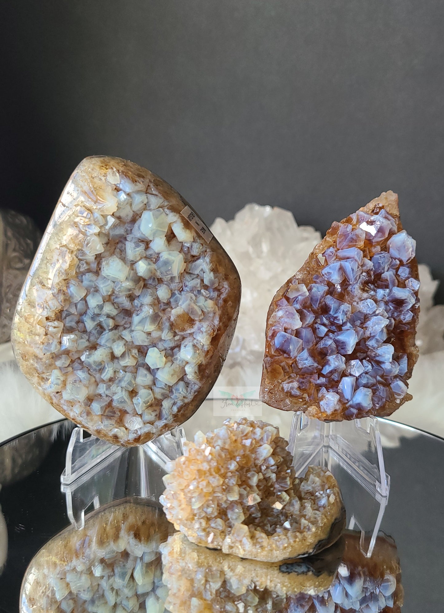 Blue Chalcedony on Amethyst Citrine (RARE)