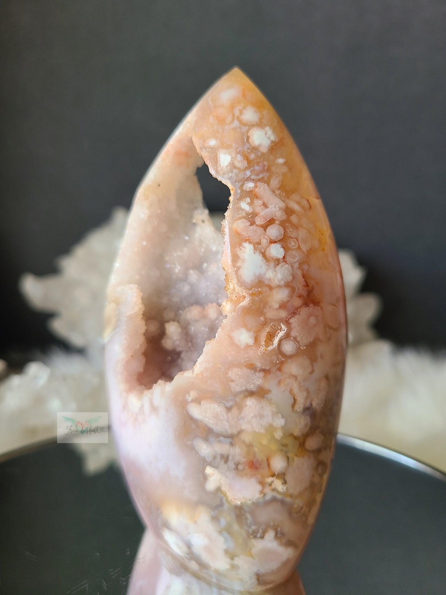 Druzy Flower Agate Pink Amethyst Flame