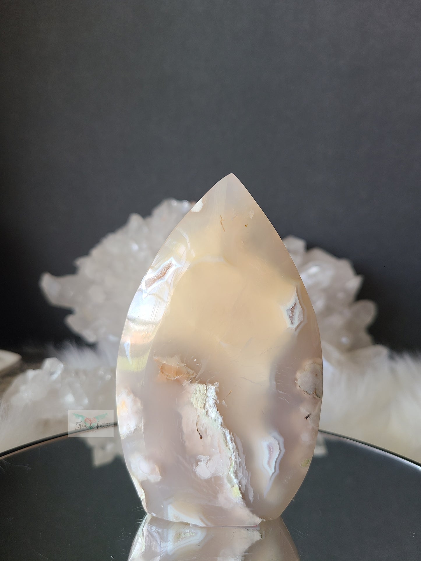 Lavender Druzy Flower Agate Flame