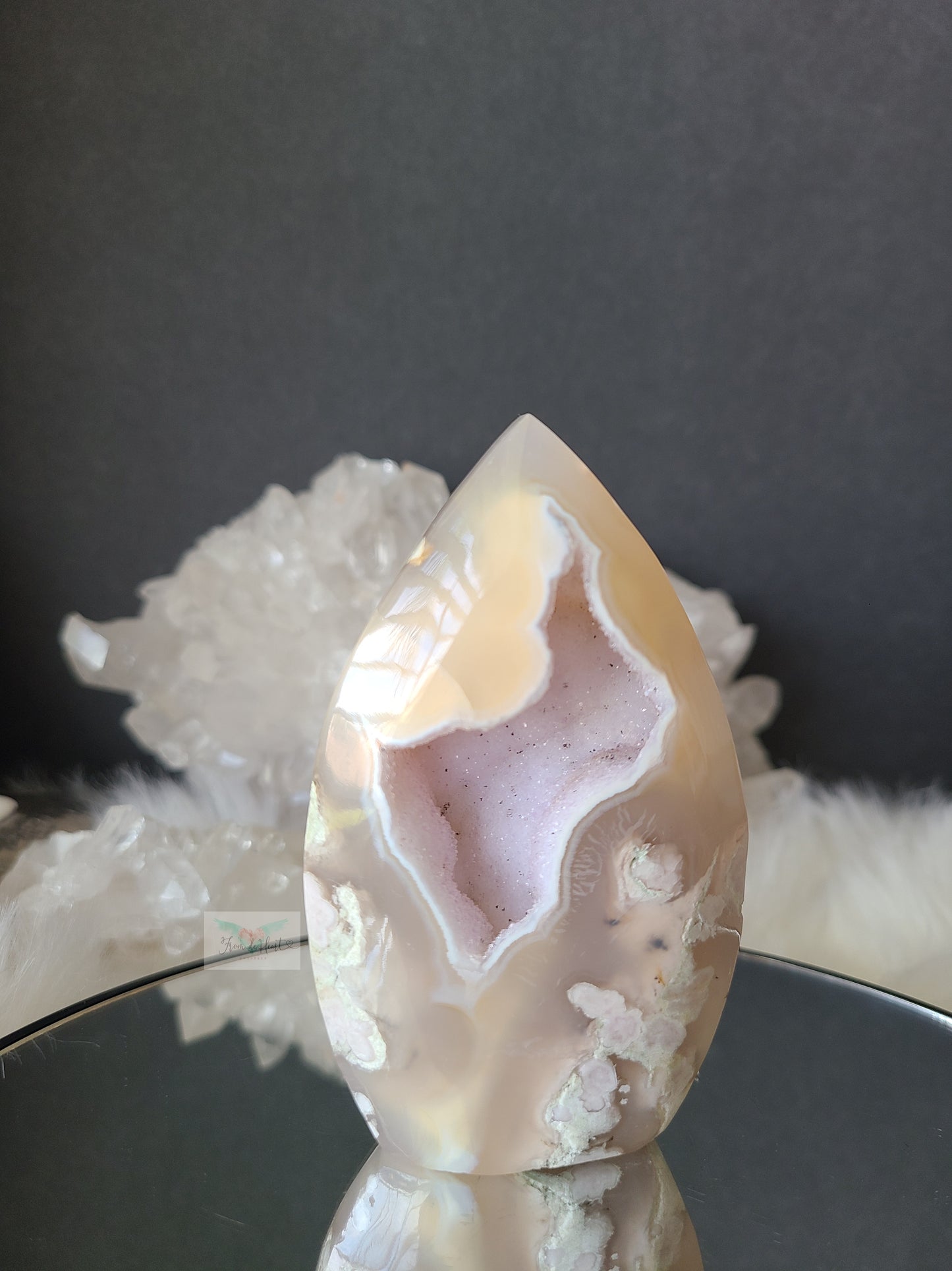 Lavender Druzy Flower Agate Flame
