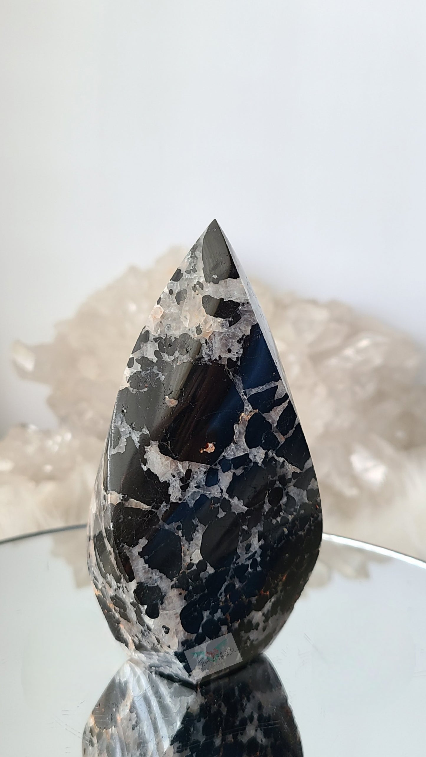 Black Tourmaline in Quartz Flame