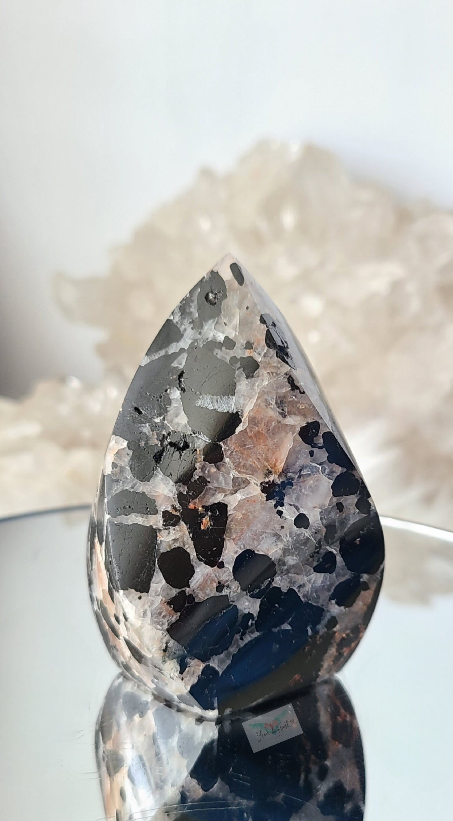 Black Tourmaline in Quartz Flame
