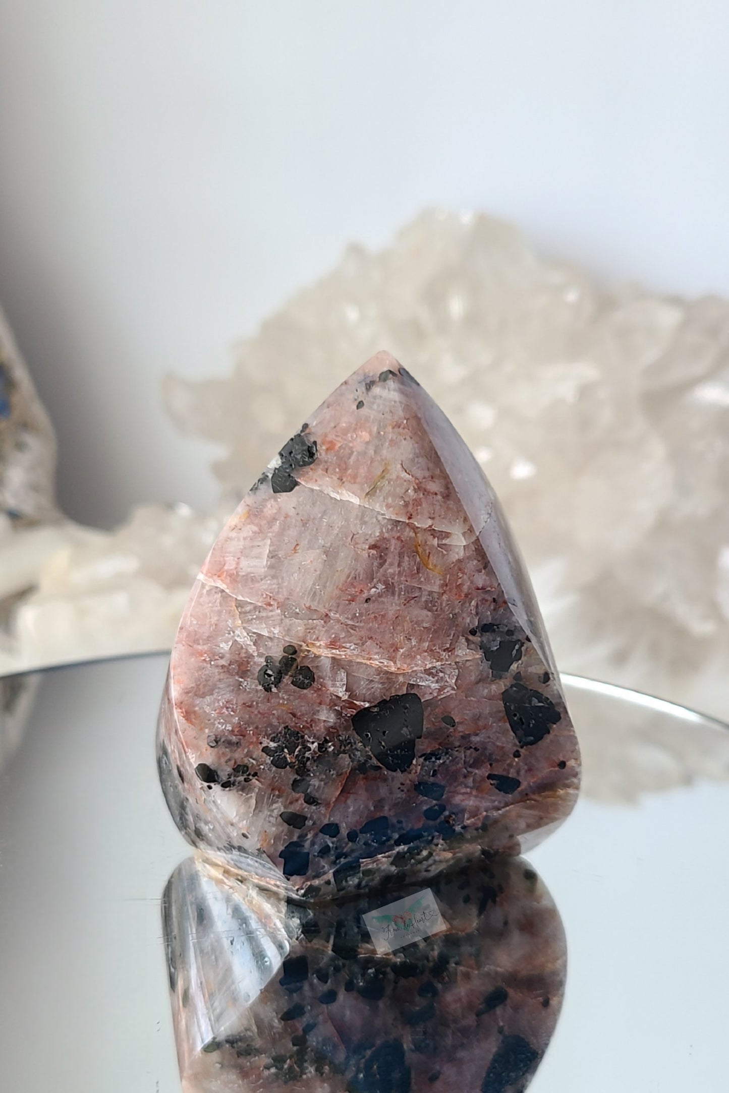 Black Tourmaline in Quartz Flame