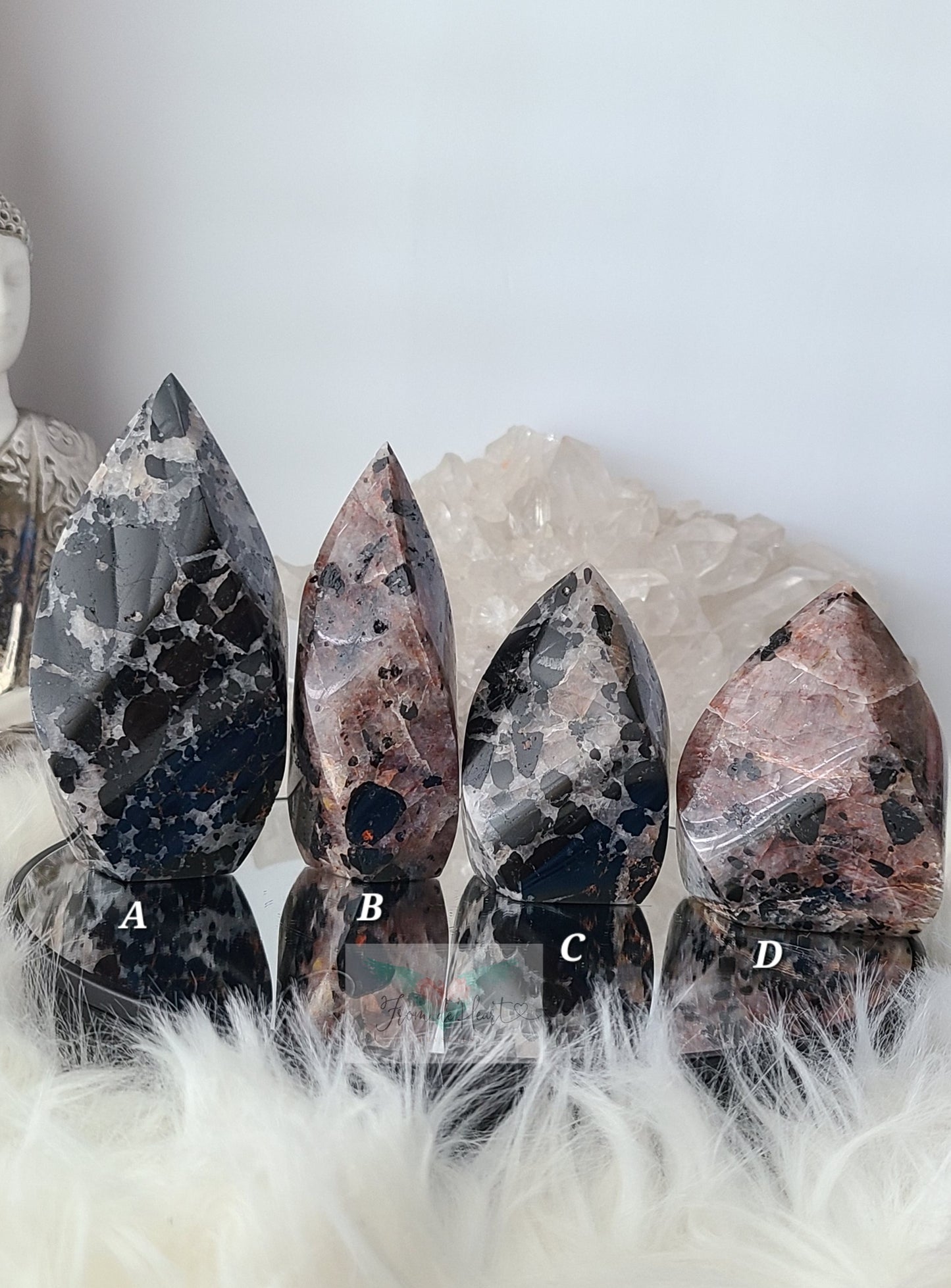 Black Tourmaline in Quartz Flame