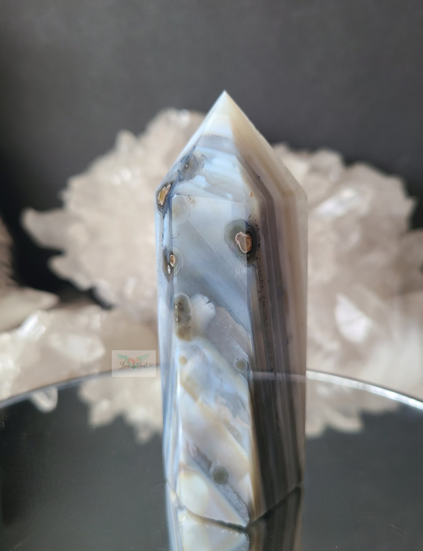 Black and Blue Agate Tower