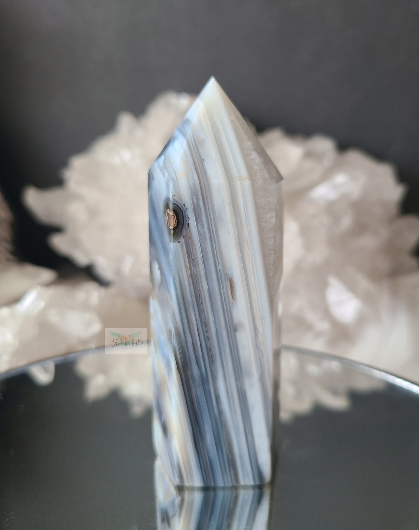 Black and Blue Agate Tower