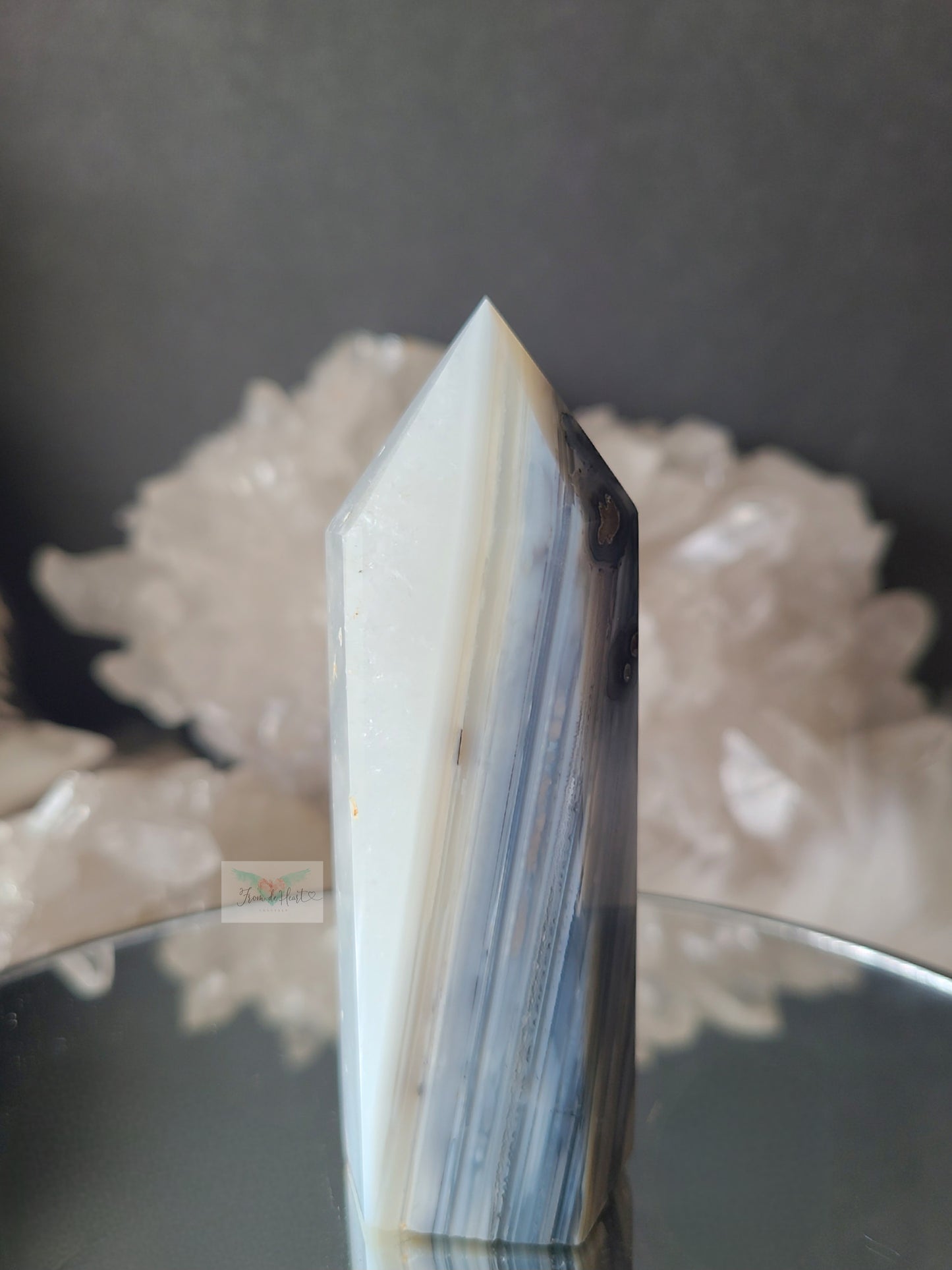 Black and Blue Agate Tower