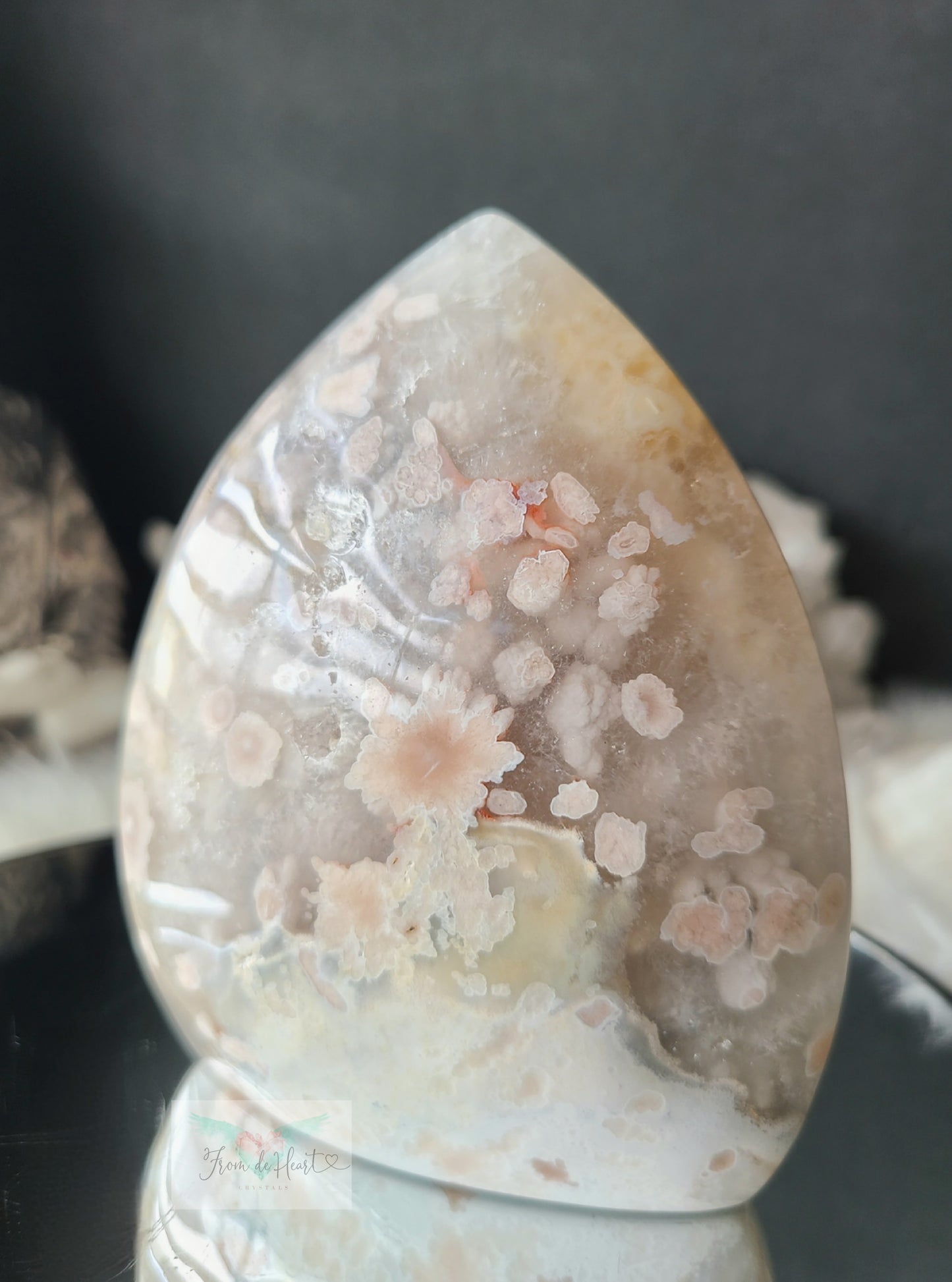 Pink Flower Agate Quartz Flame