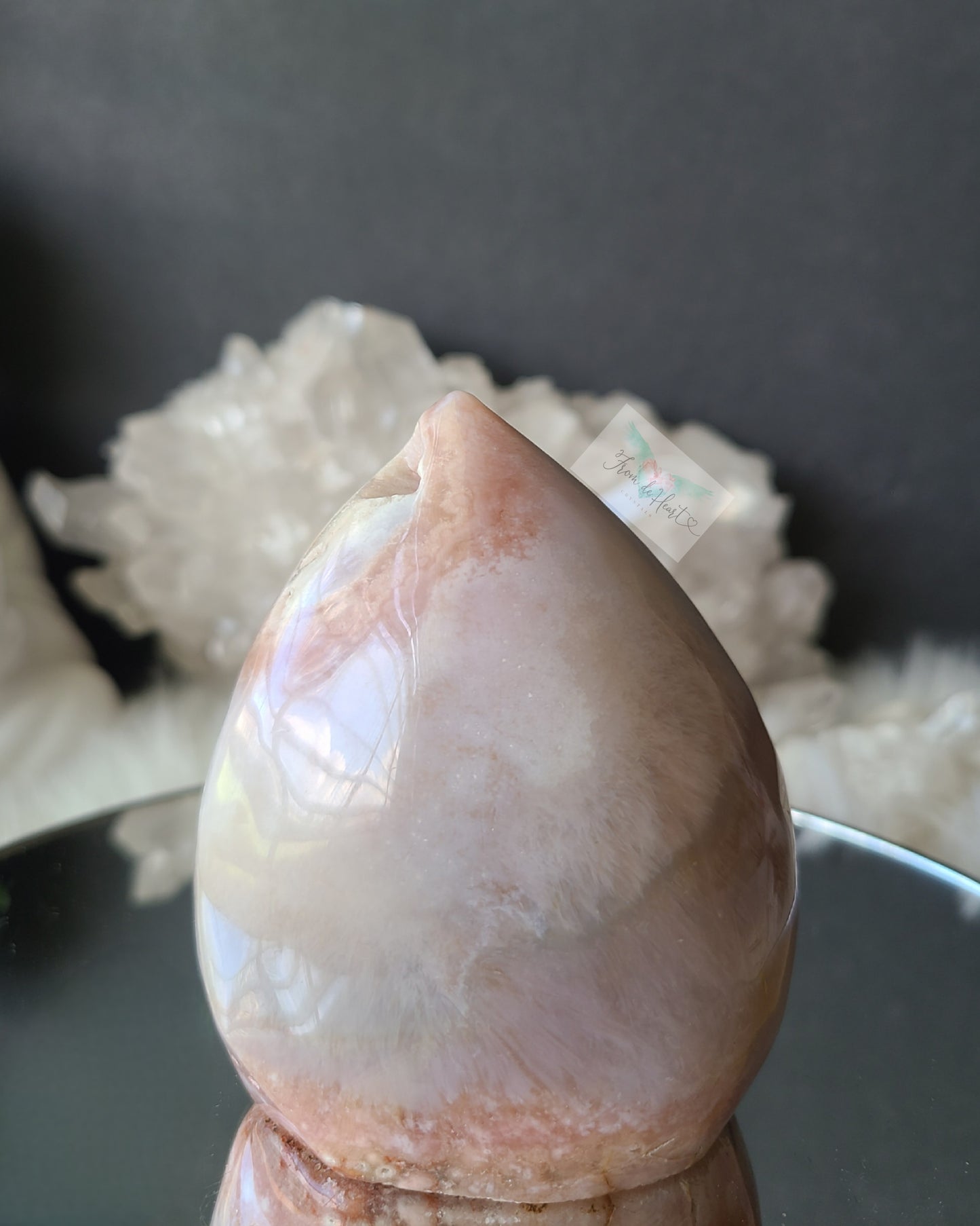 Pink Amethyst Flame with Druzy Geode