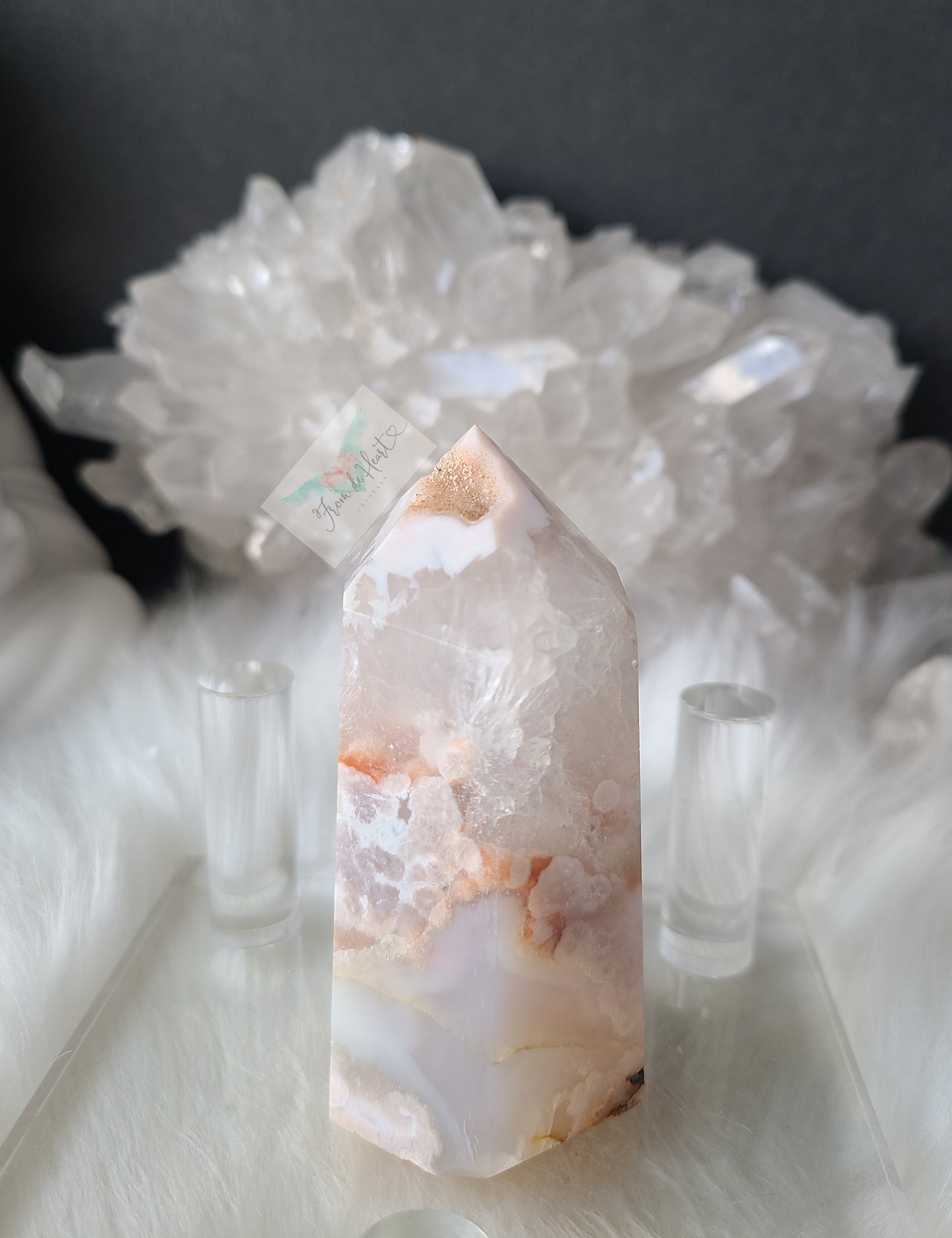 Purple Angel Flower Agate Tower