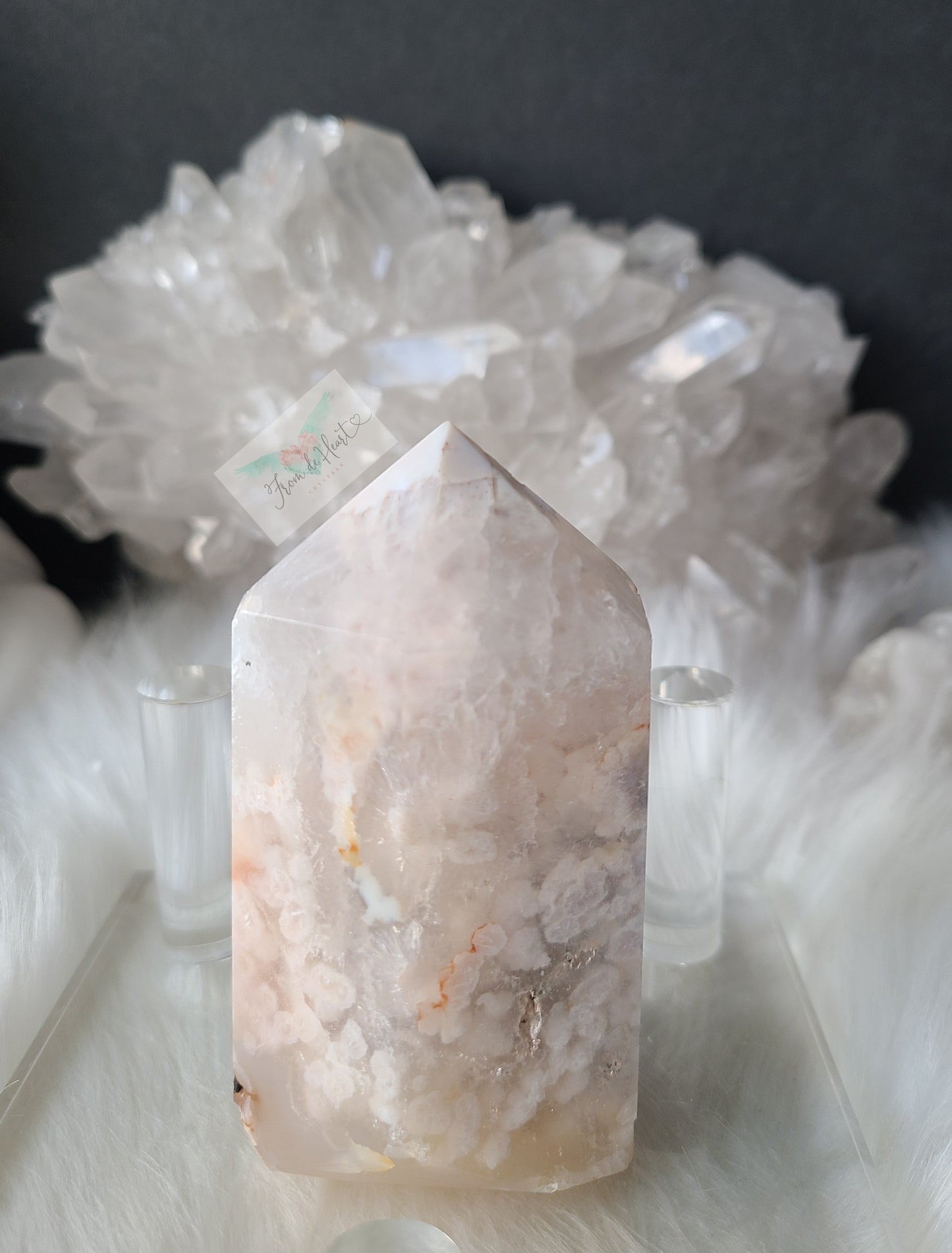 Purple Angel Flower Agate Tower