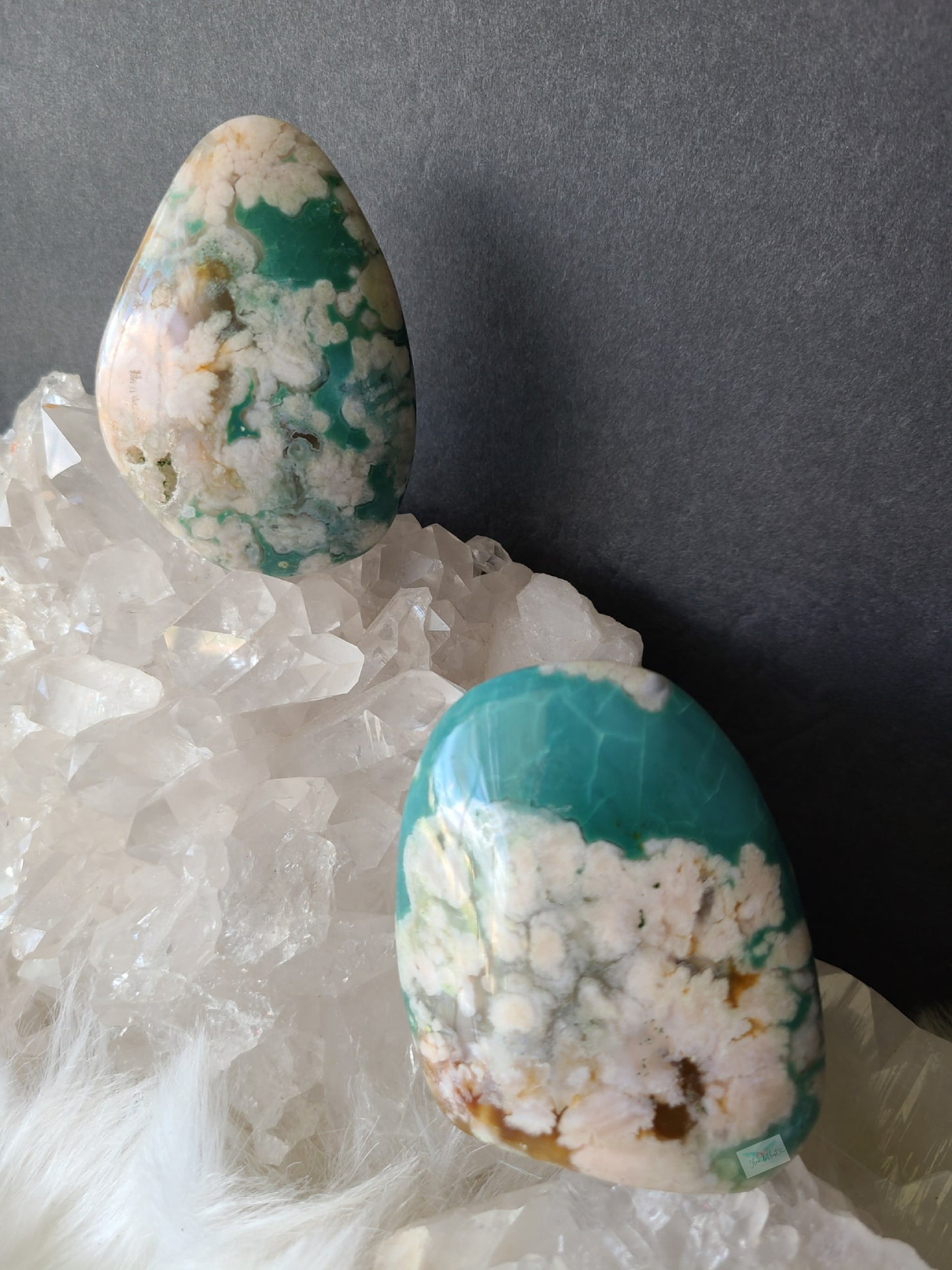 High Quality Green Flower Agate Free form