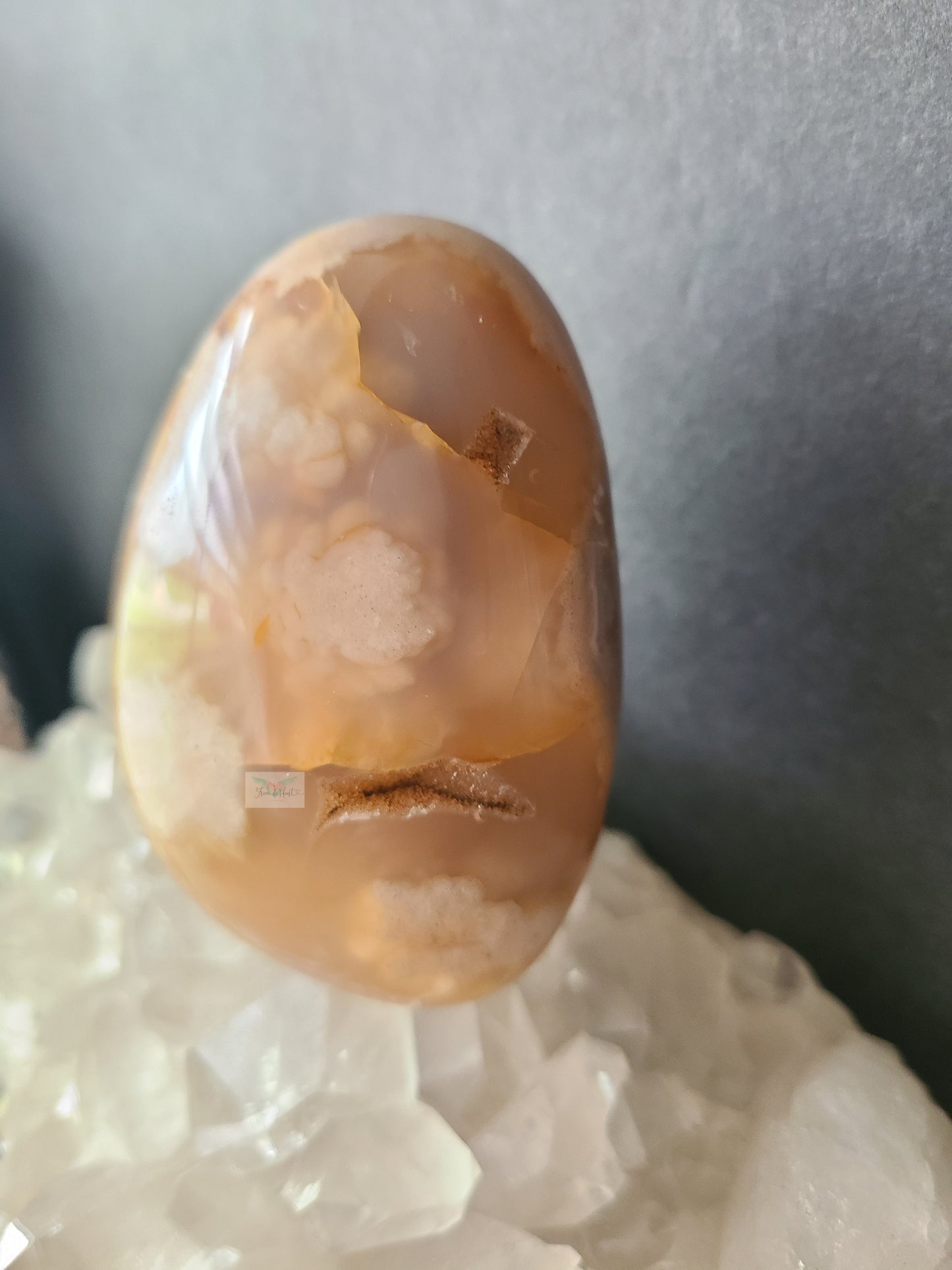 Flower Agate Palm Stone (A)