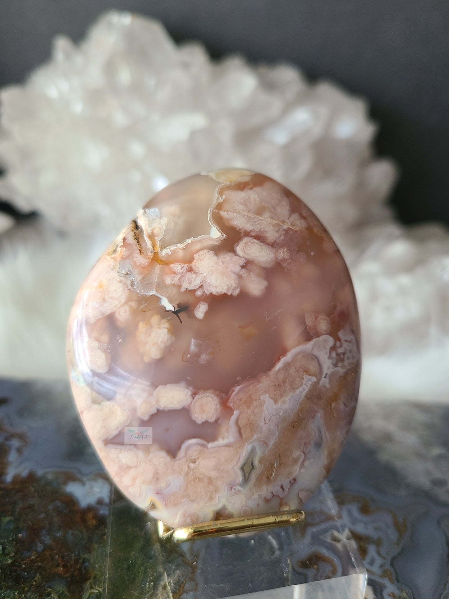 Flower Agate Palm Stone (C)
