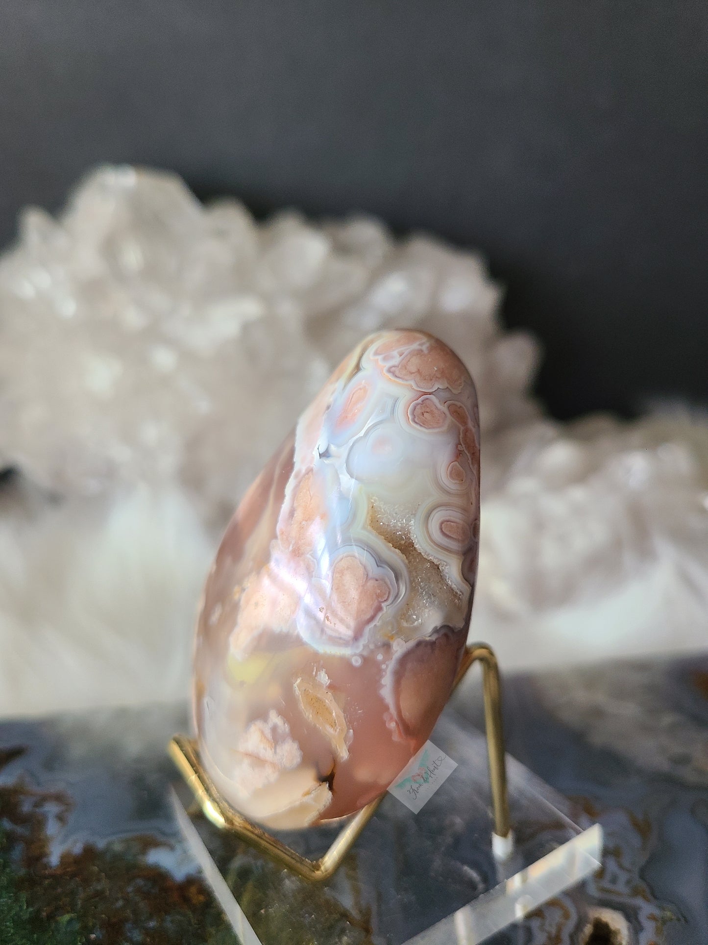 Flower Agate Palm Stone (C)