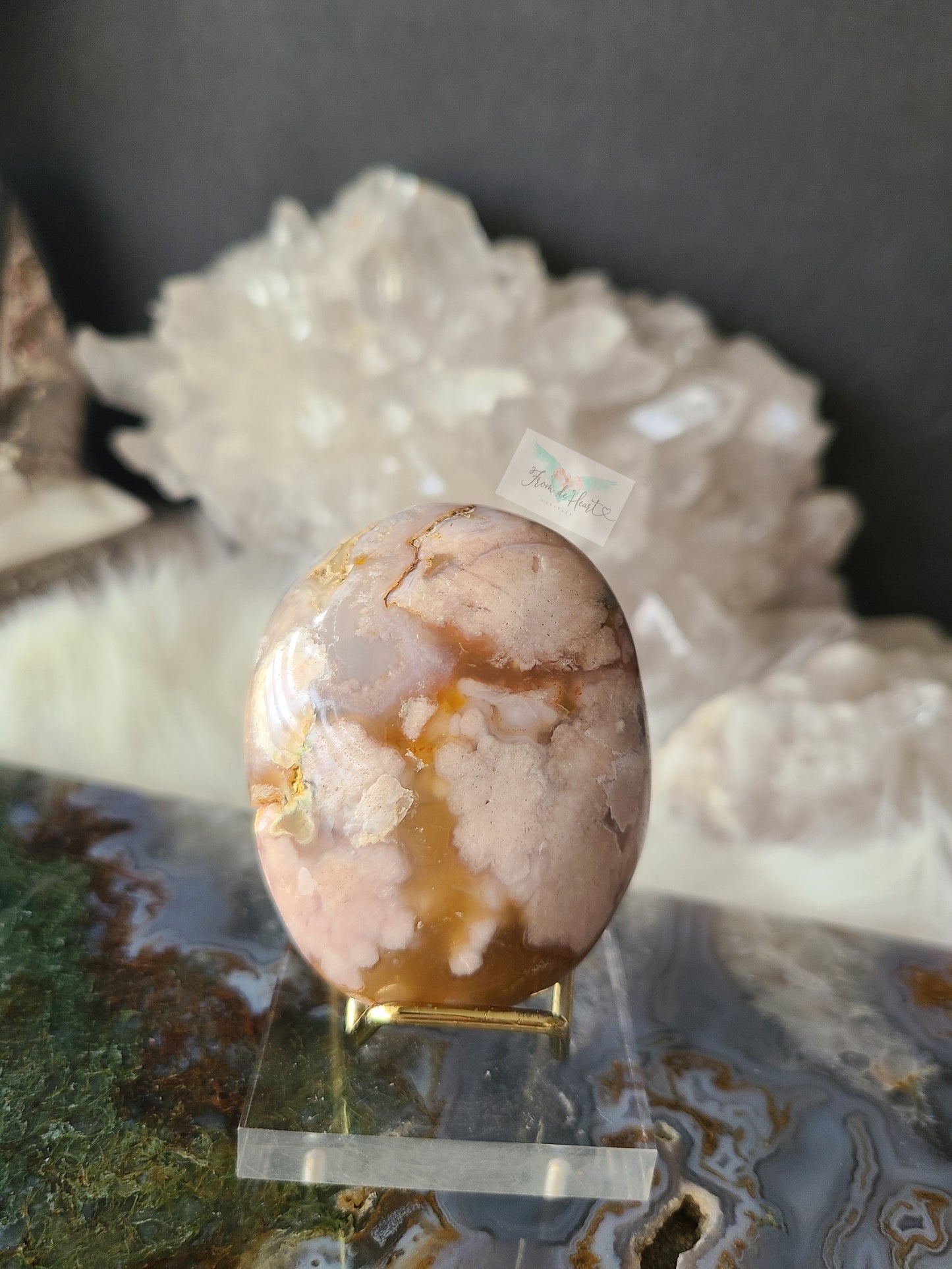 Flower Agate Palm Stone (B)
