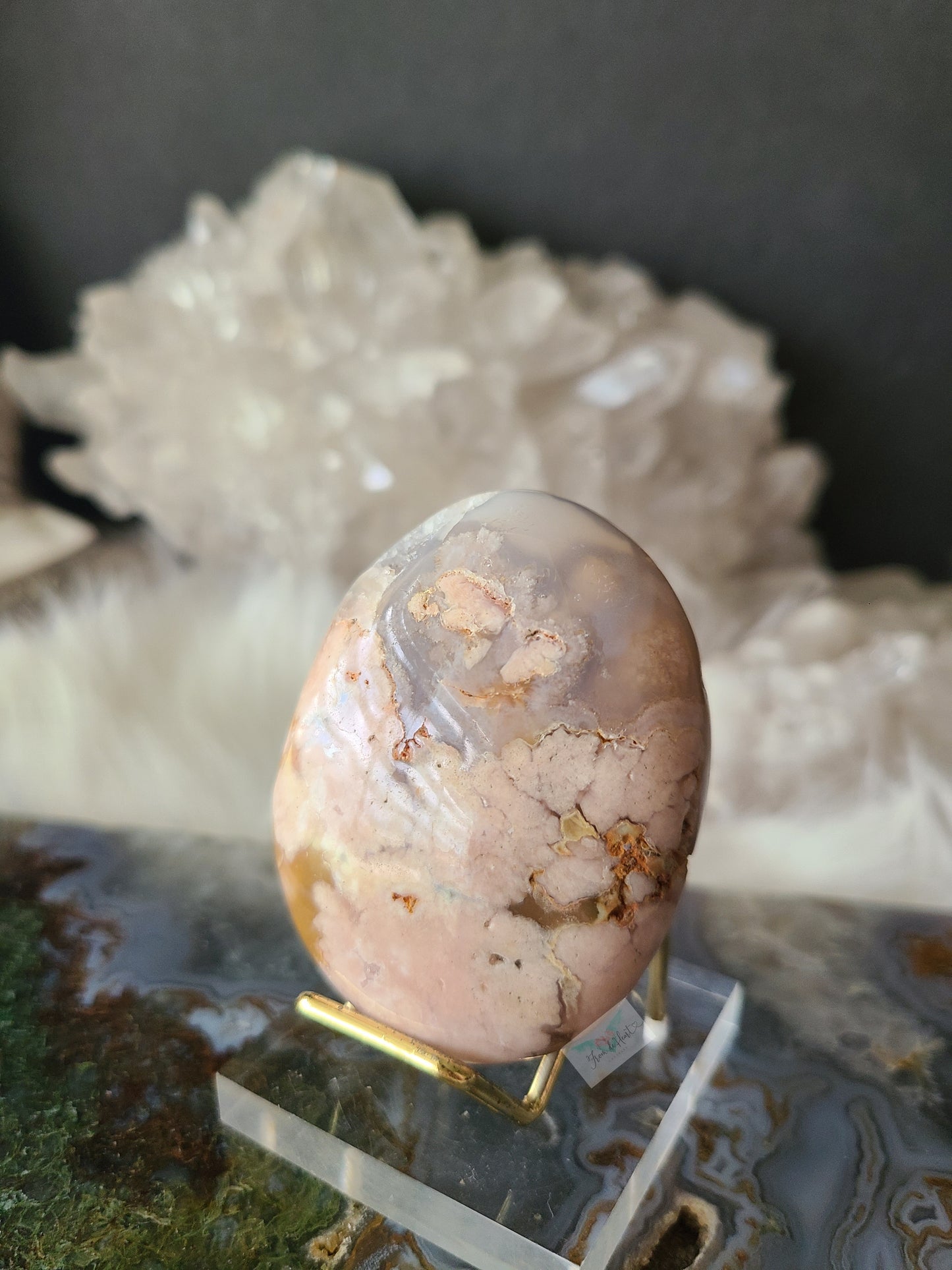 Flower Agate Palm Stone (B)