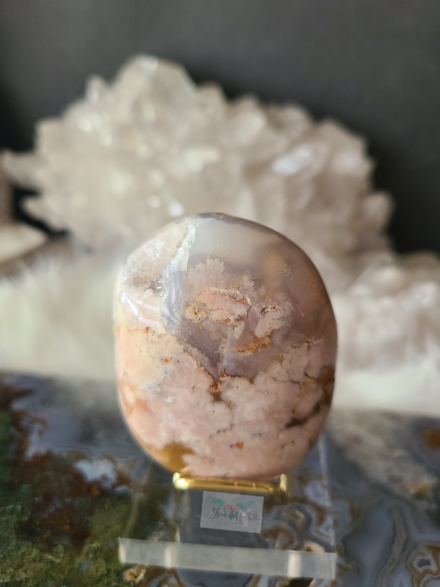 Flower Agate Palm Stone (B)