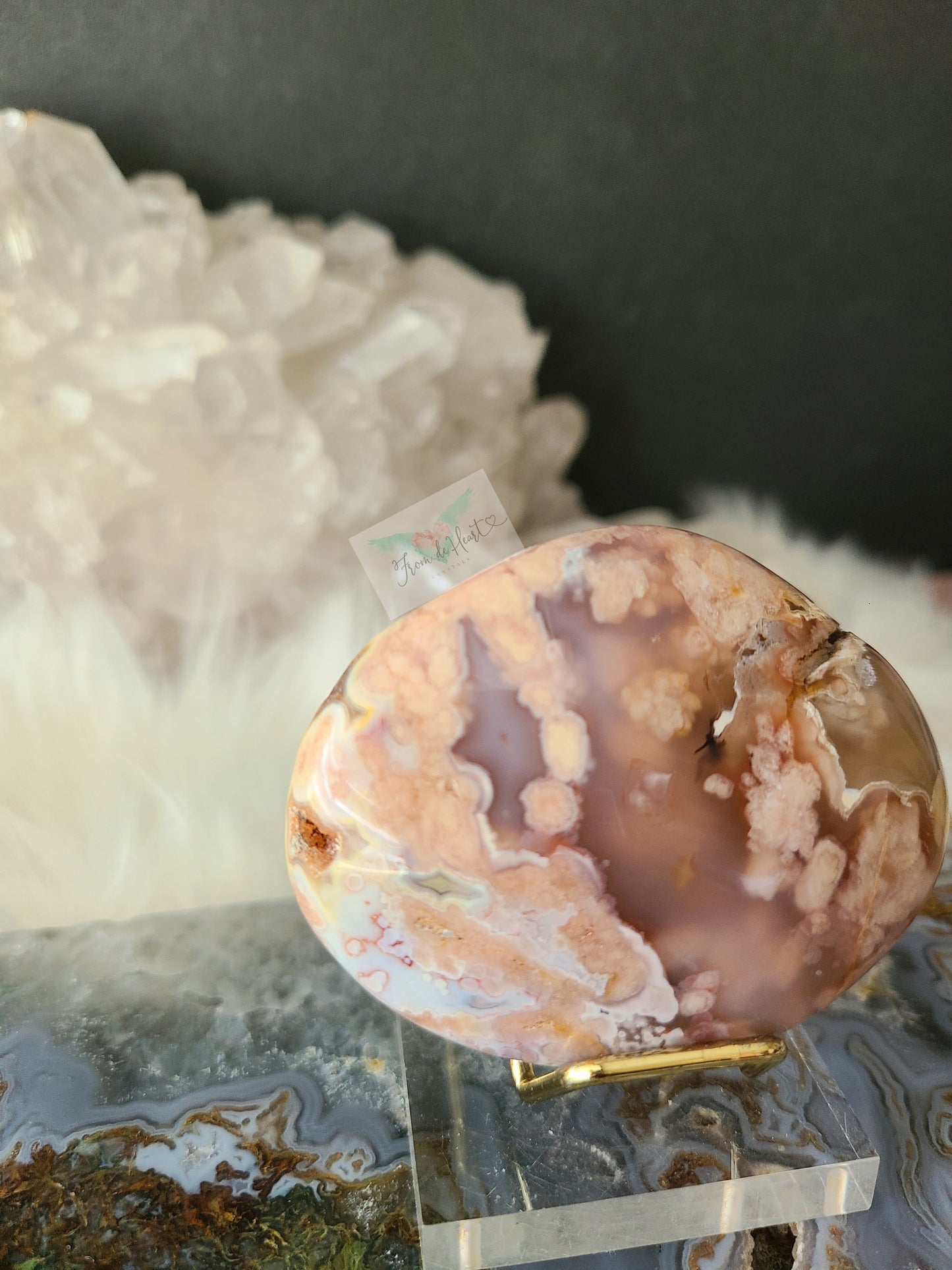 Flower Agate Palm Stone (C)