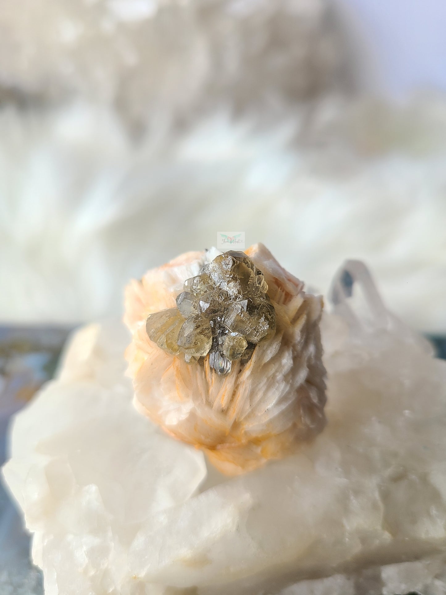 HIGH QUALITY Barite Flowers with Cerussite and Metallic Galena (D)