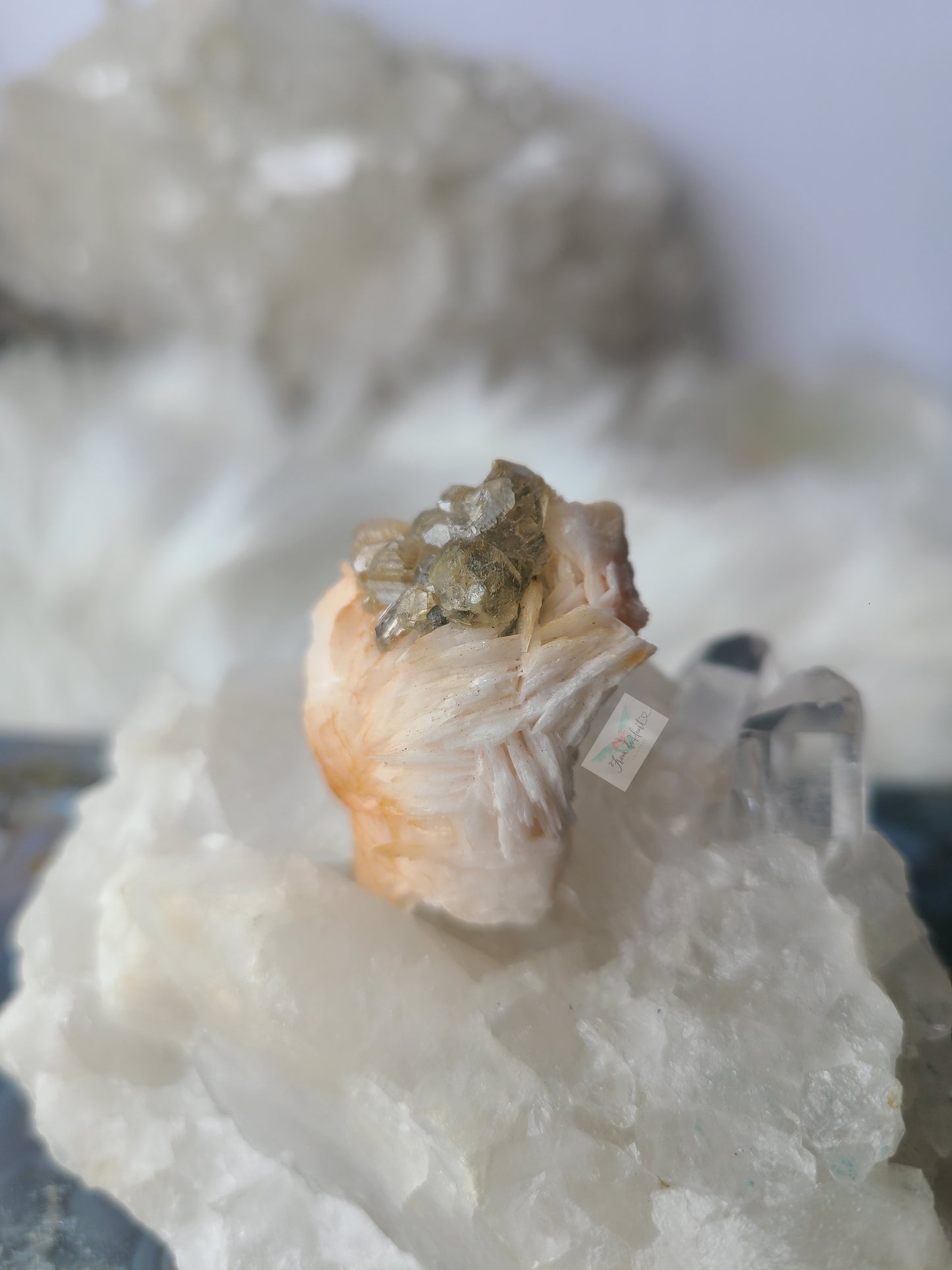 HIGH QUALITY Barite Flowers with Cerussite and Metallic Galena (D)