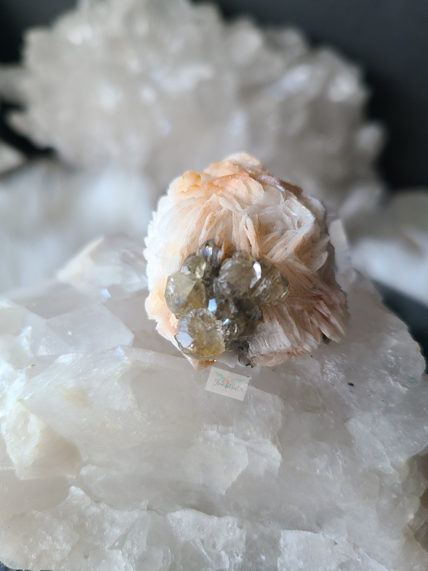 HIGH QUALITY Barite Flowers with Cerussite and Metallic Galena (D)