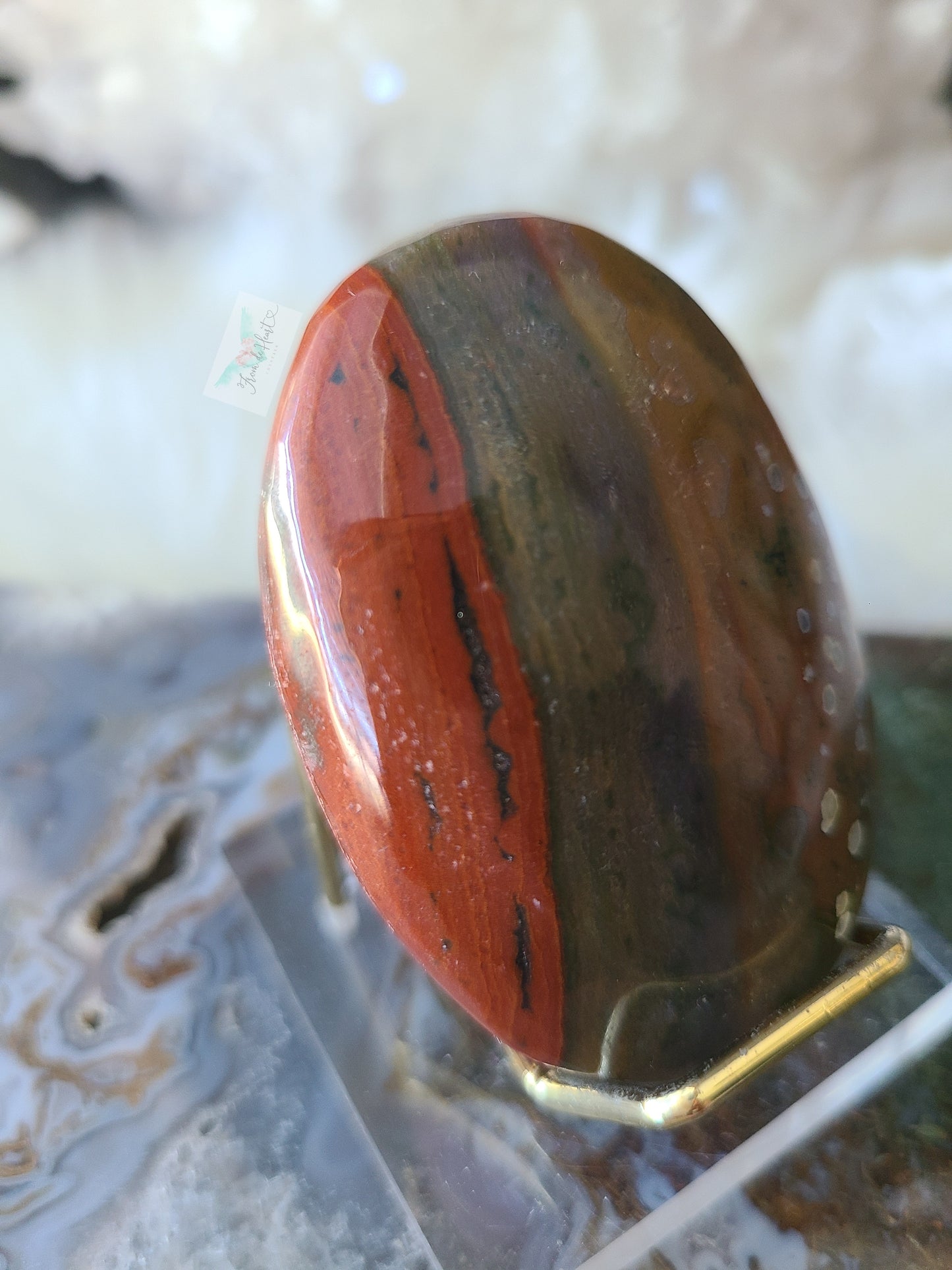 Colorful Ocean Jasper Palm Stone