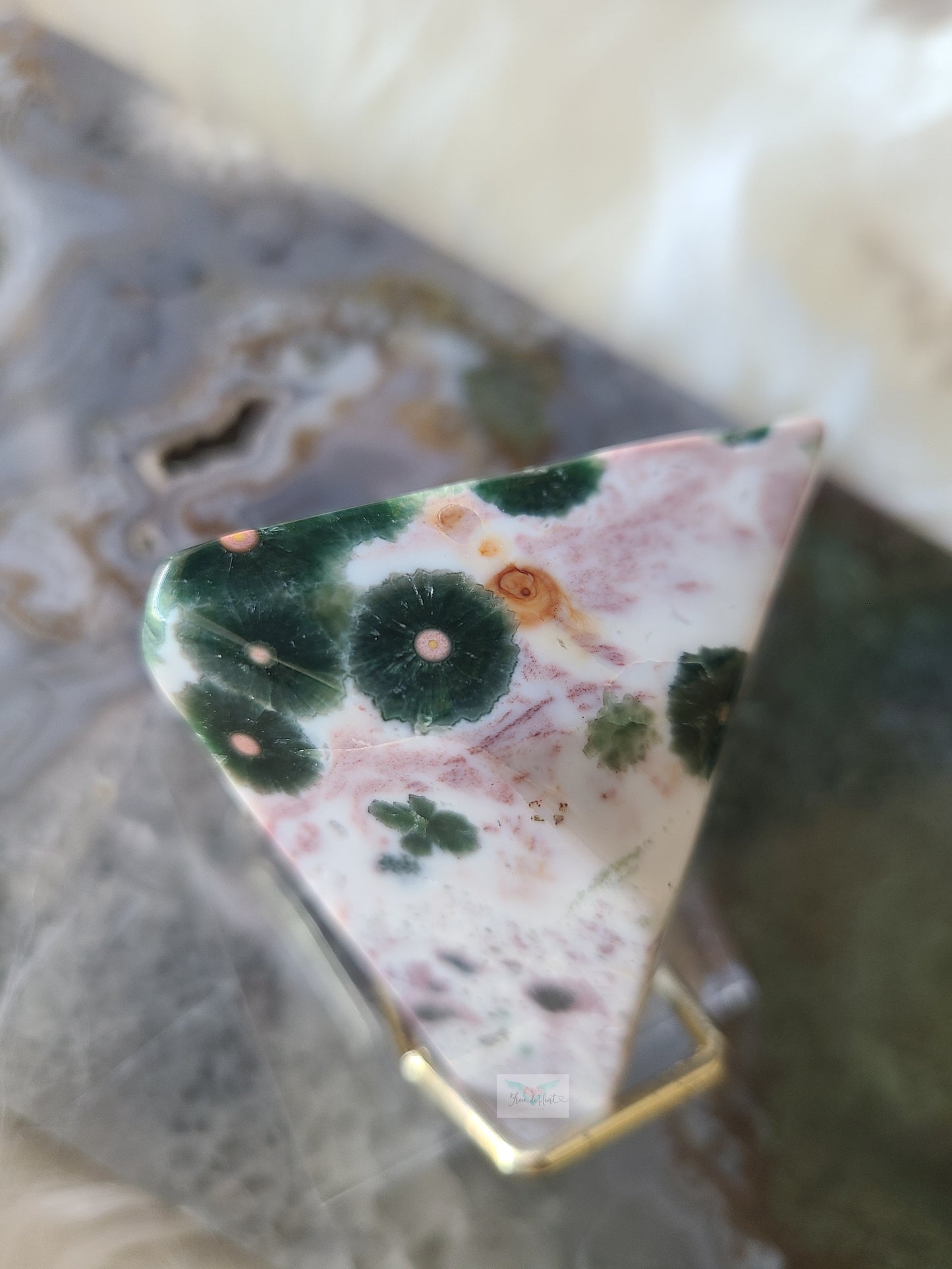 Pink 1st Vein Ocean Jasper Free form