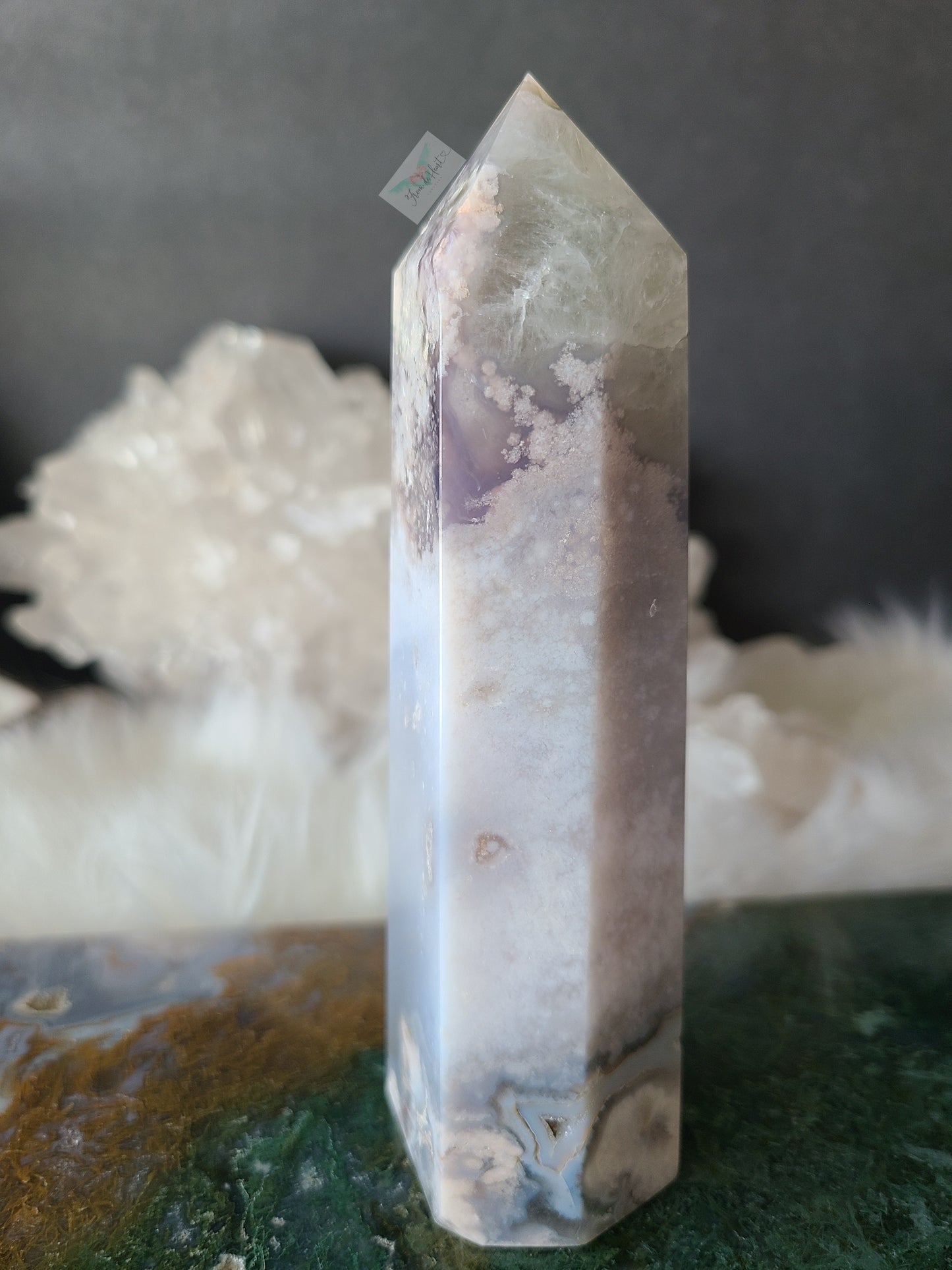 Chlorite Quartz Flower Agate Tower