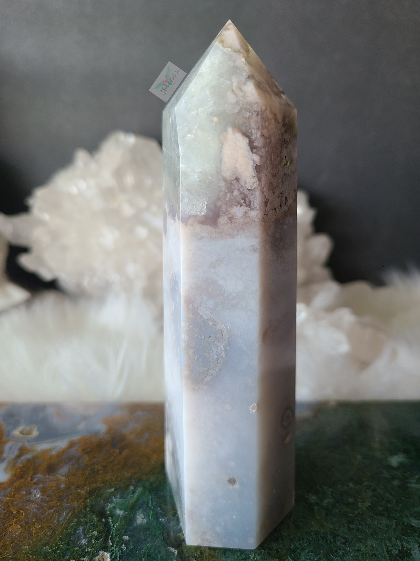 Chlorite Quartz Flower Agate Tower
