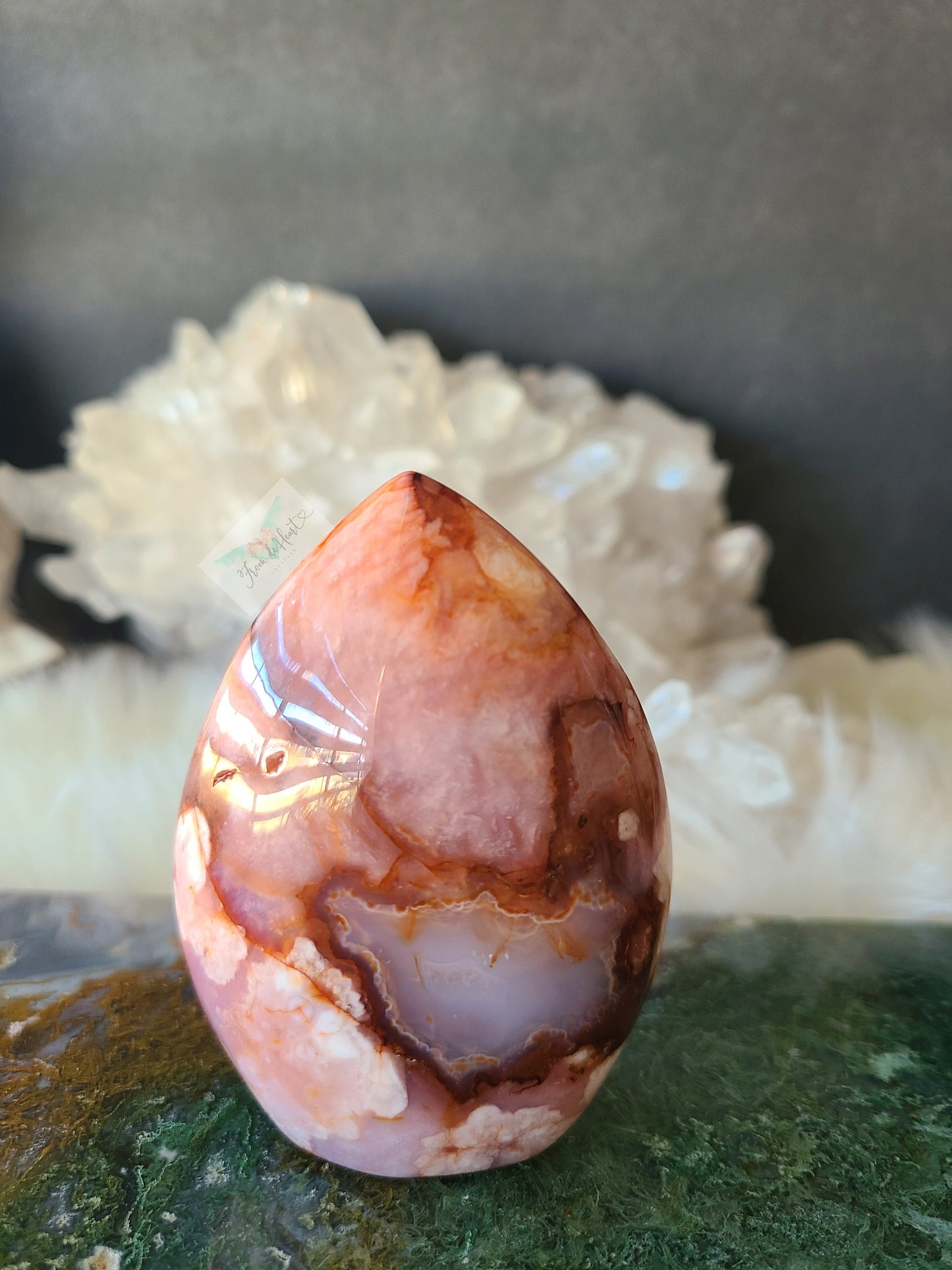 Flower Agate Carnelian Flame