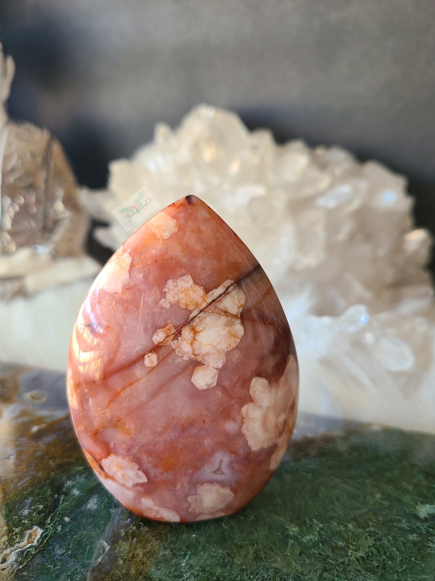 Flower Agate Carnelian Flame