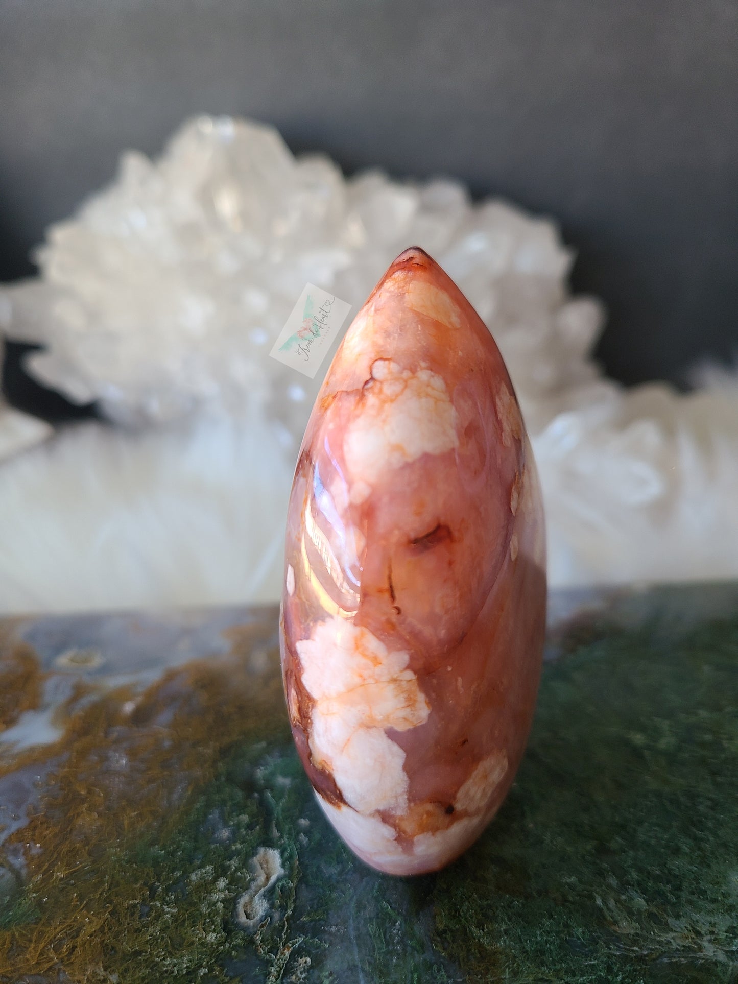 Flower Agate Carnelian Flame