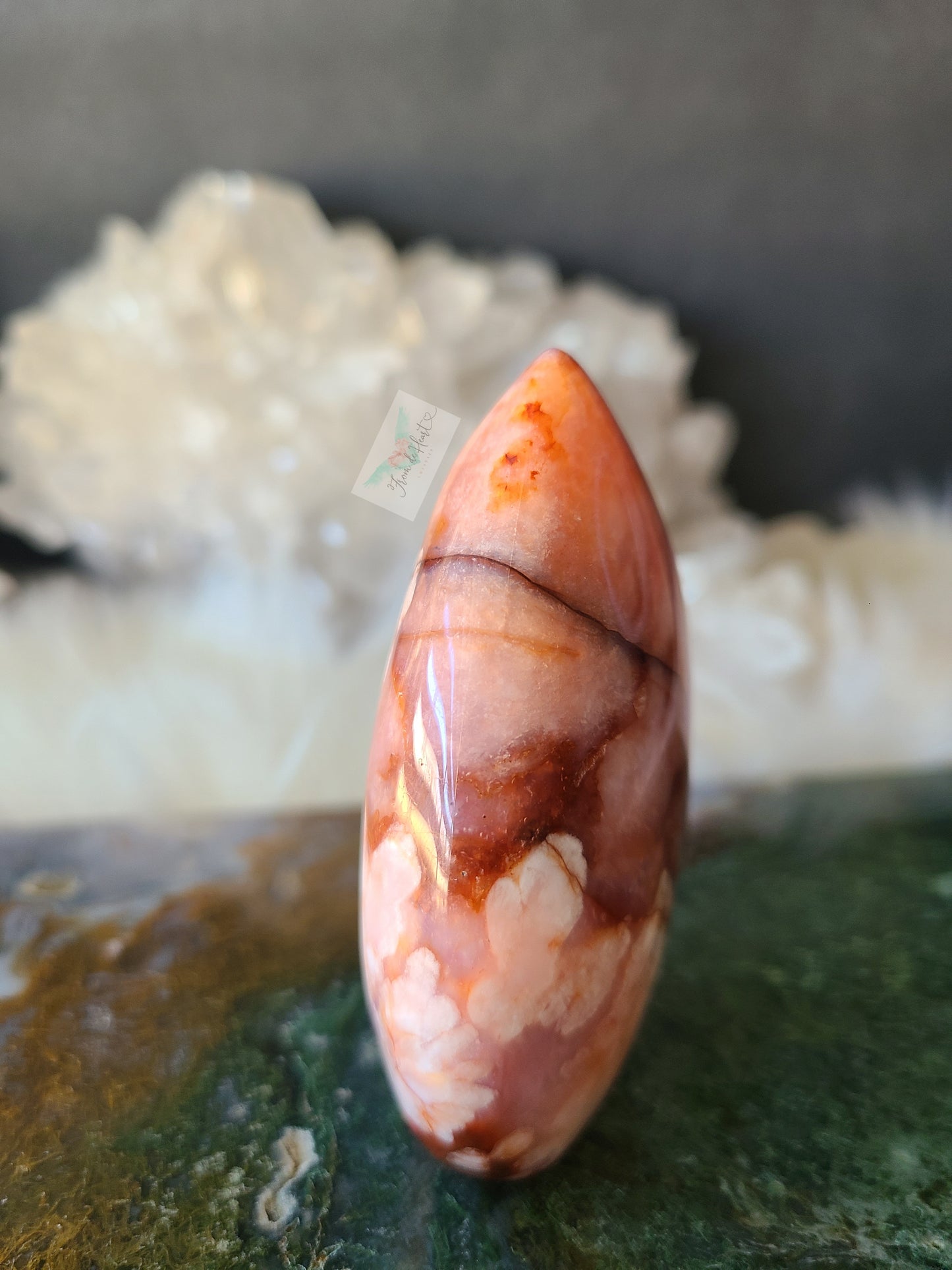 Flower Agate Carnelian Flame