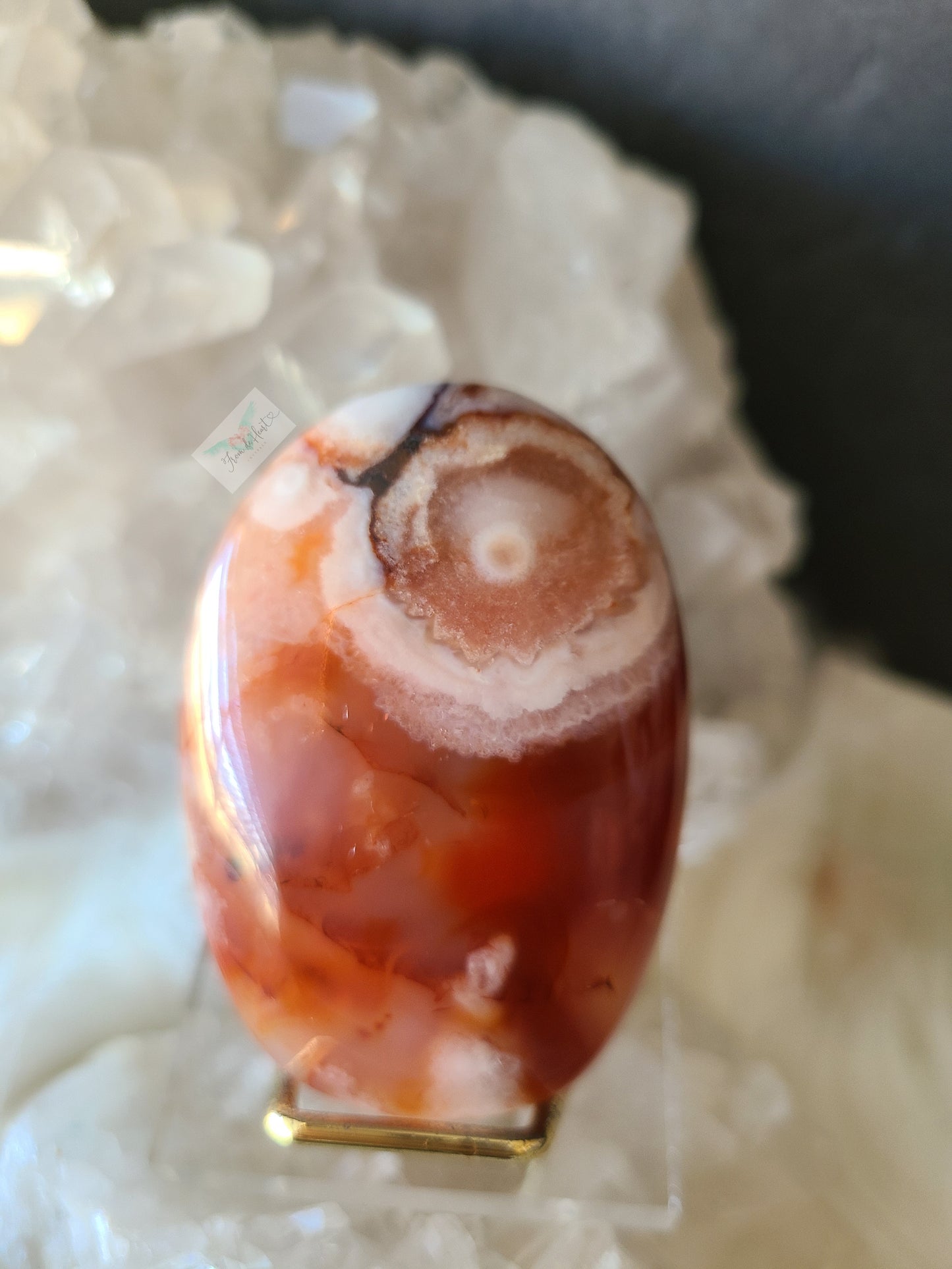 Carnelian Flower Agate Palm stone