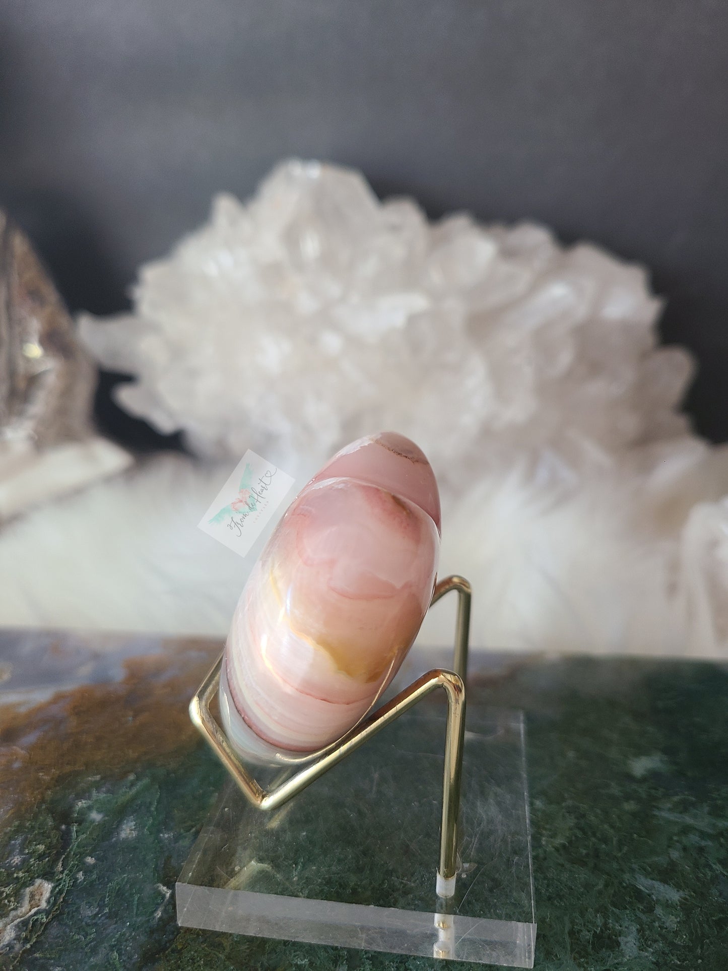 Strawberry Lime Calcite Heart (B)