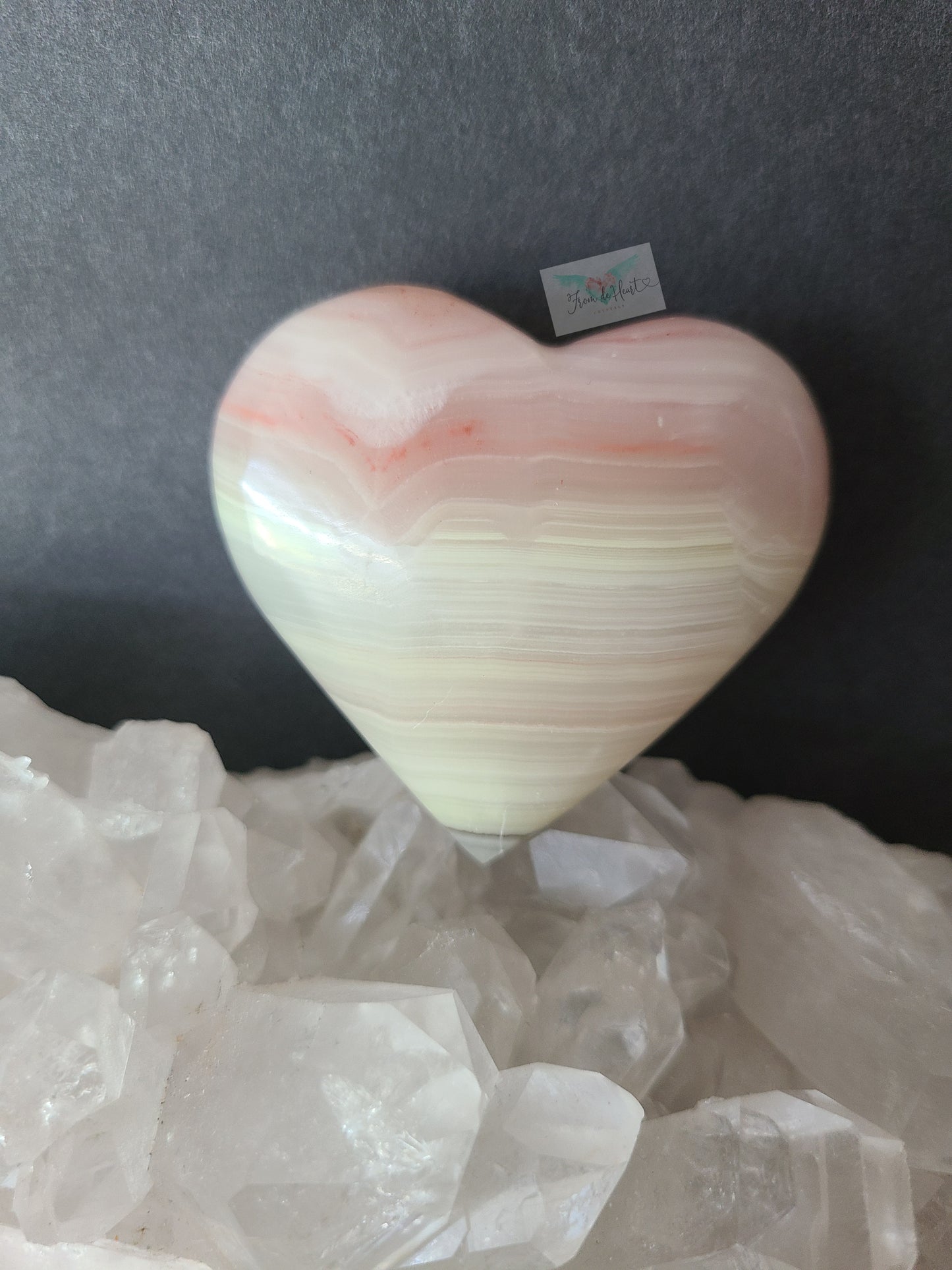 Strawberry Lime Calcite Heart (A)